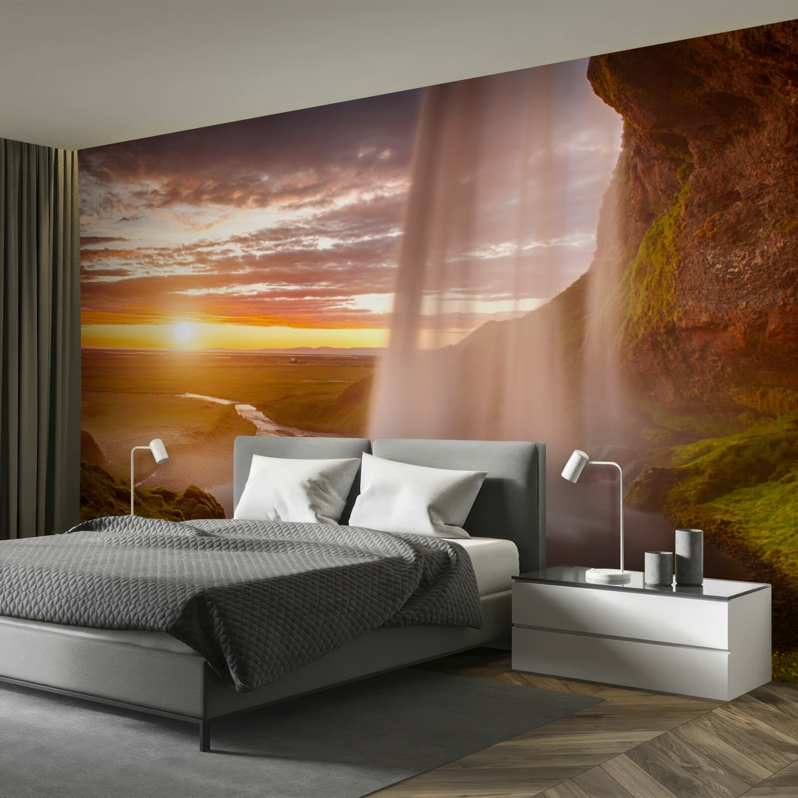 Papier peint des filets d'eau tombant d'une cascade