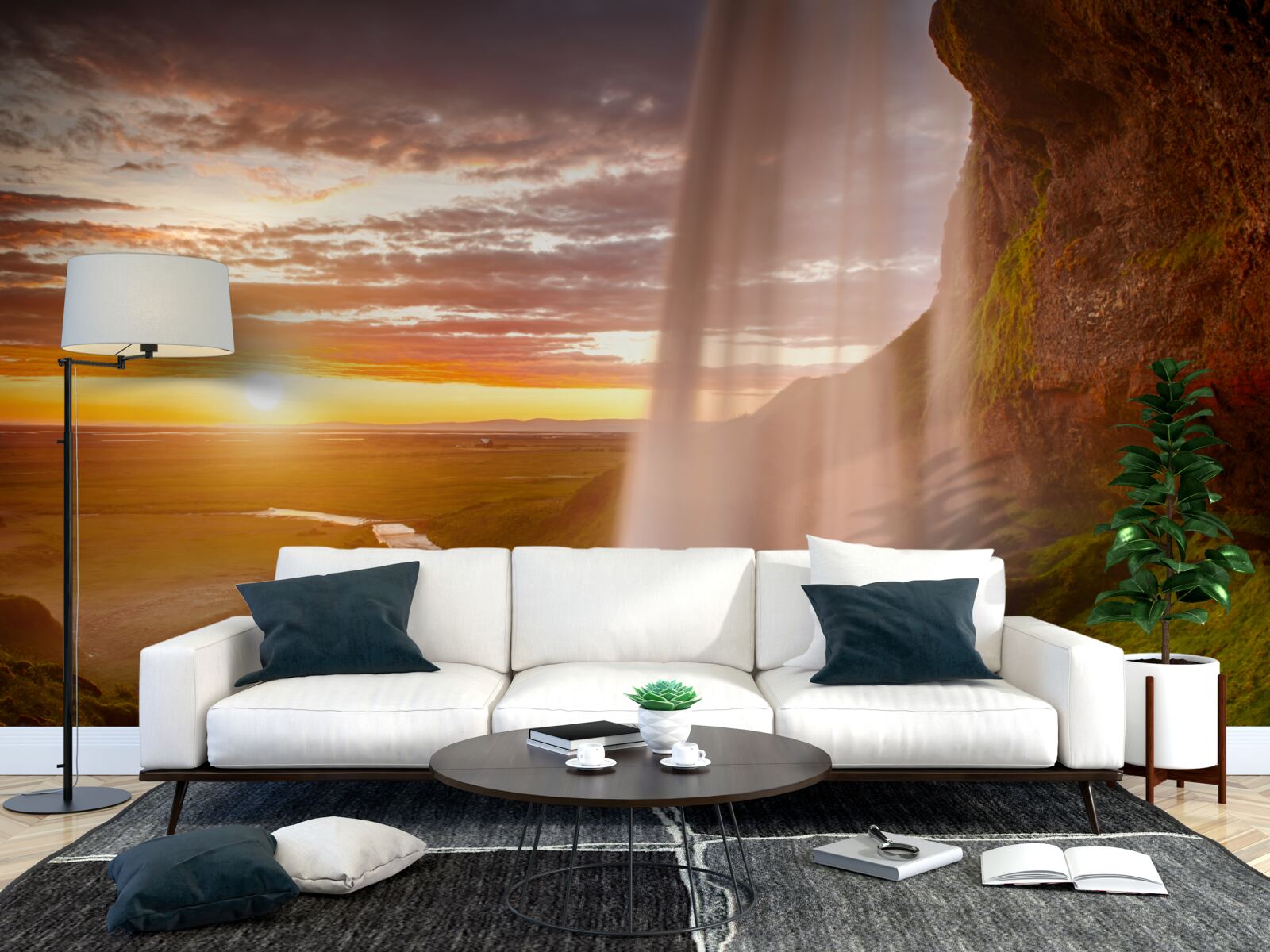 Papier peint des filets d'eau tombant d'une cascade