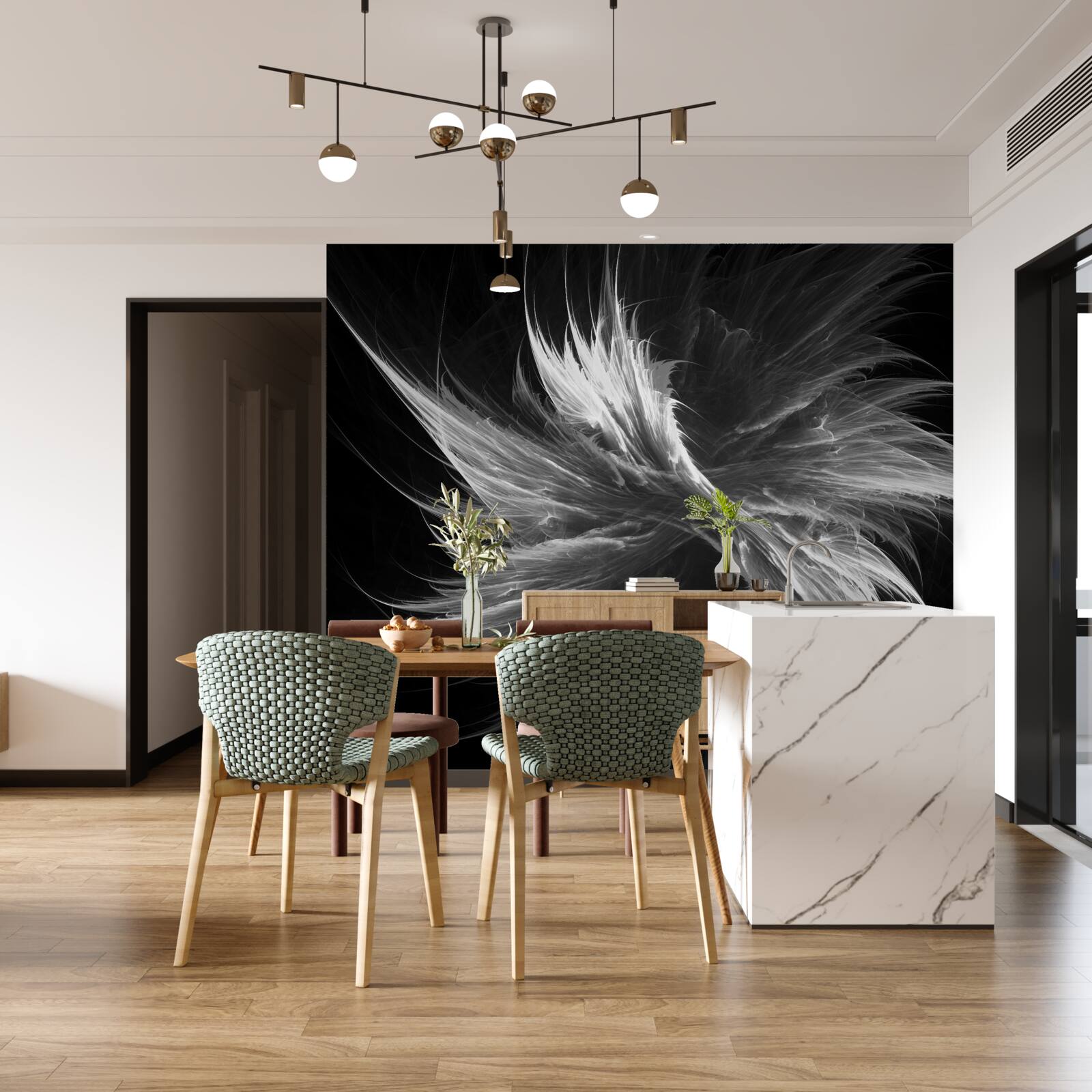 Papier peint fond noir avec des taches éblouissantes