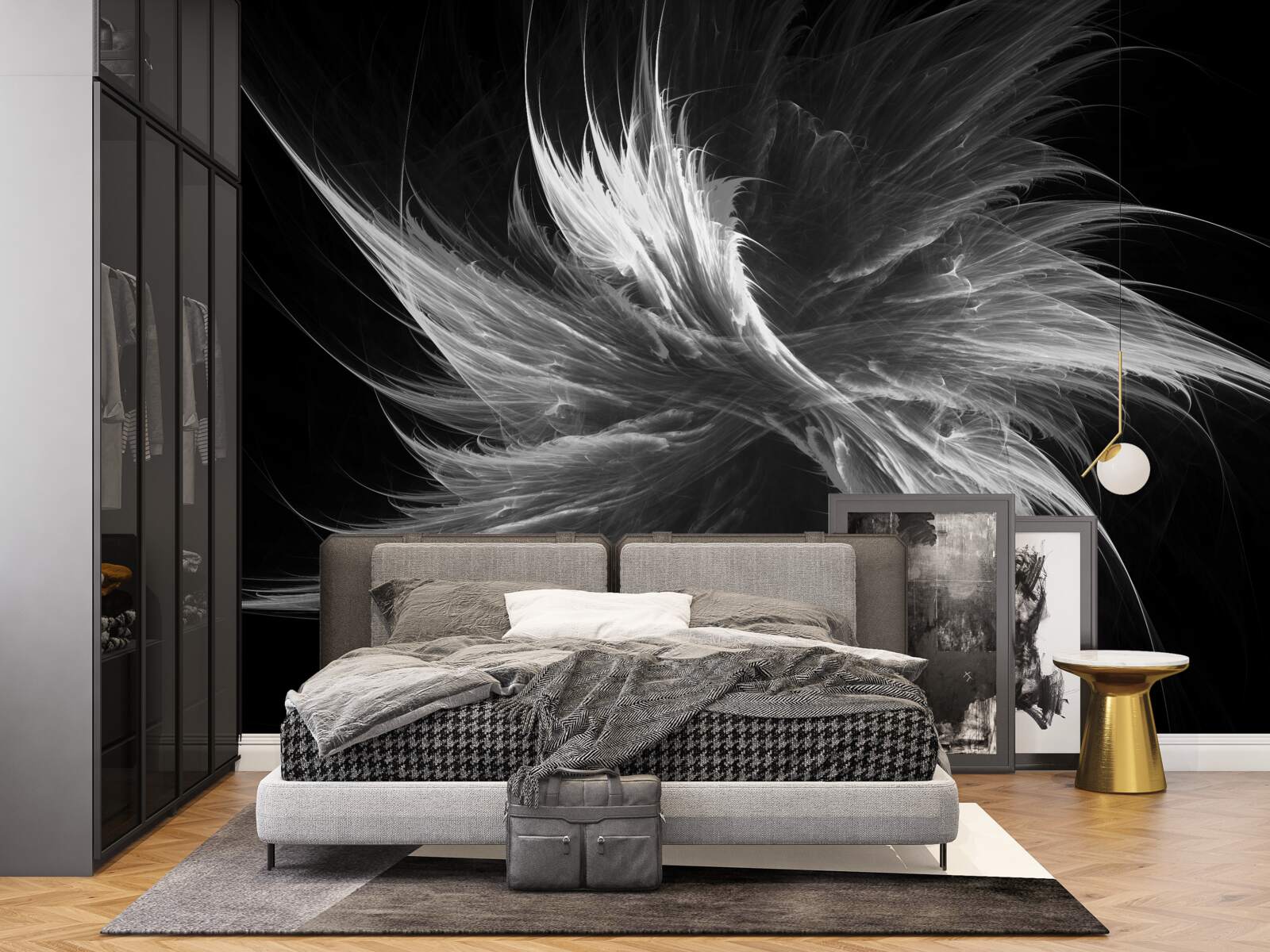 Papier peint fond noir avec des taches éblouissantes