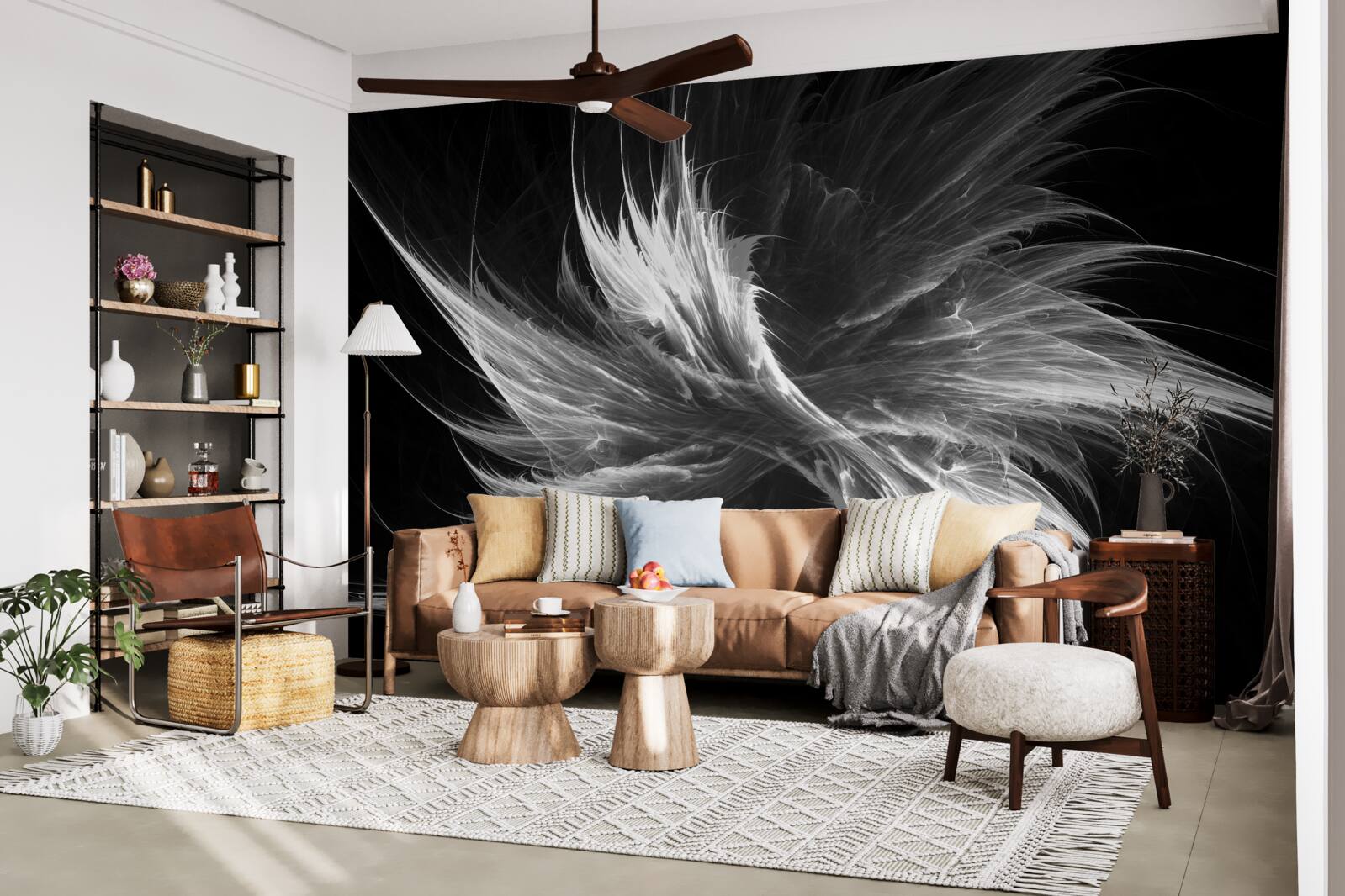 Papier peint fond noir avec des taches éblouissantes