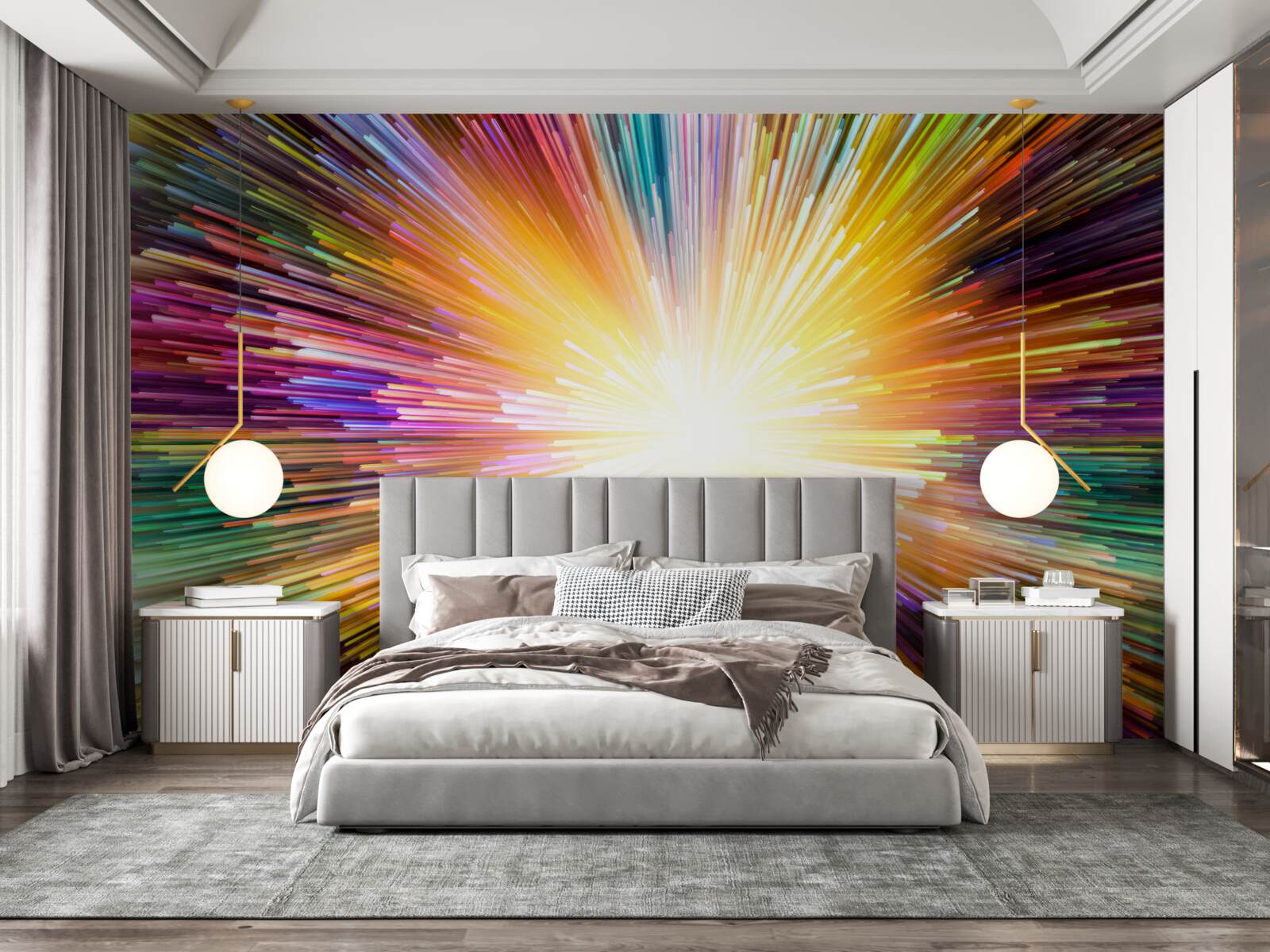 Papier peint des flashs lumineux de différentes couleurs