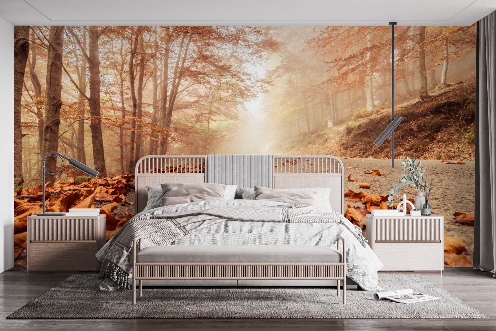 Papier peint les feuilles s'étendent comme un tapis d'or