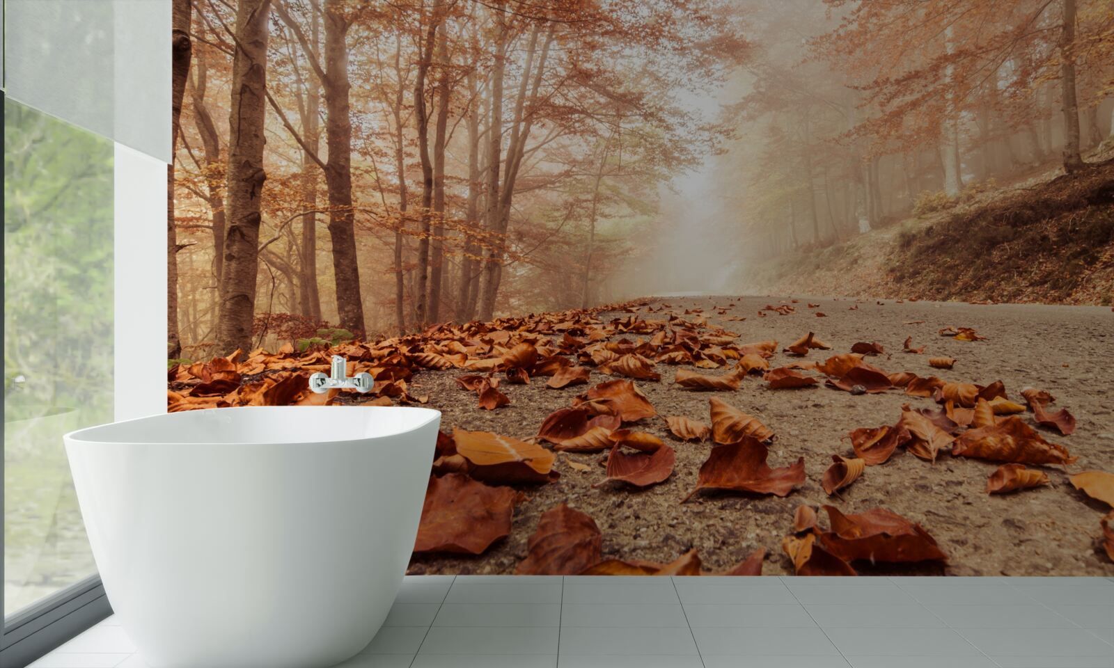 Papier peint les feuilles s'étendent comme un tapis d'or