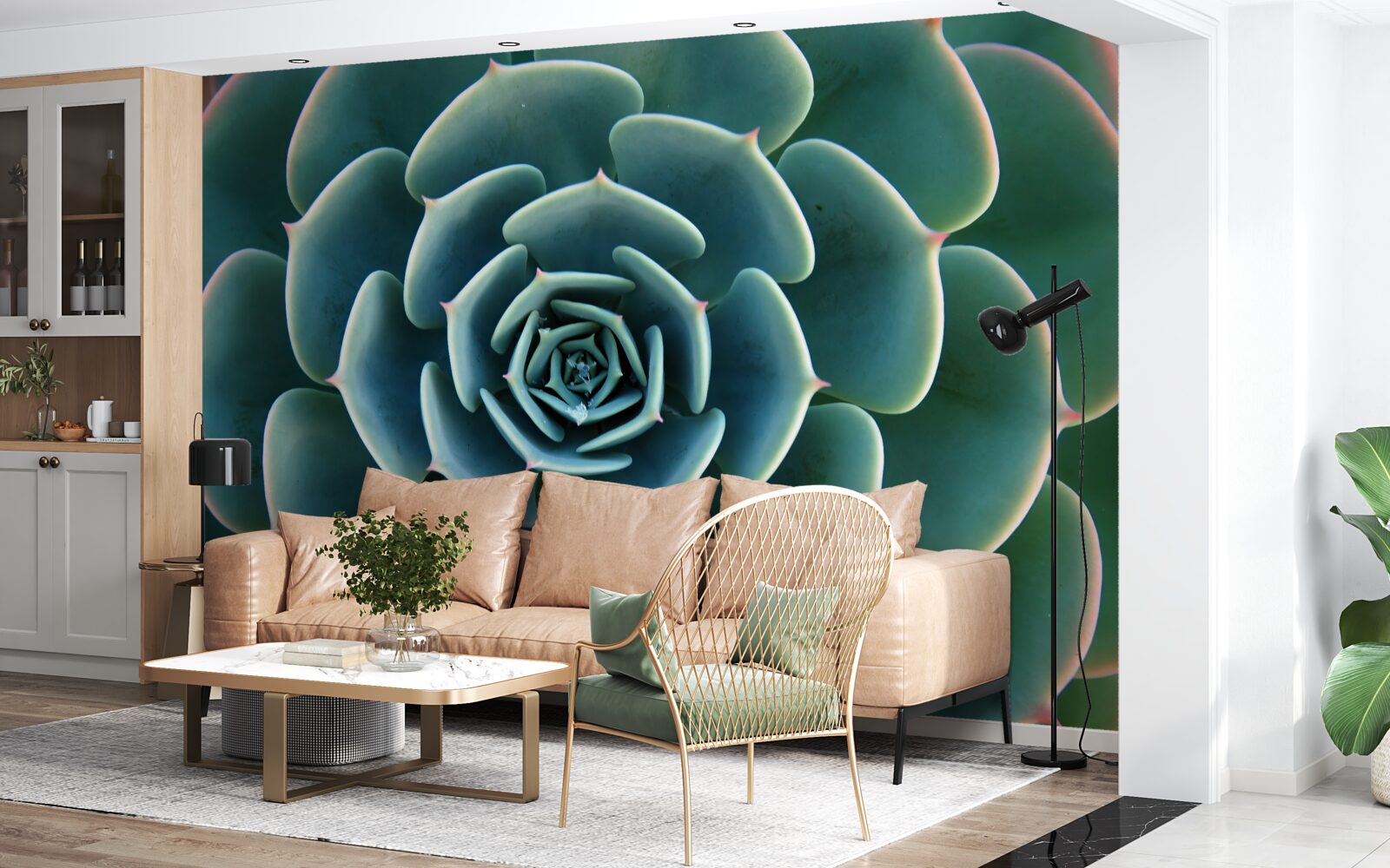 Papier peint image en gros plan d'une succulente
