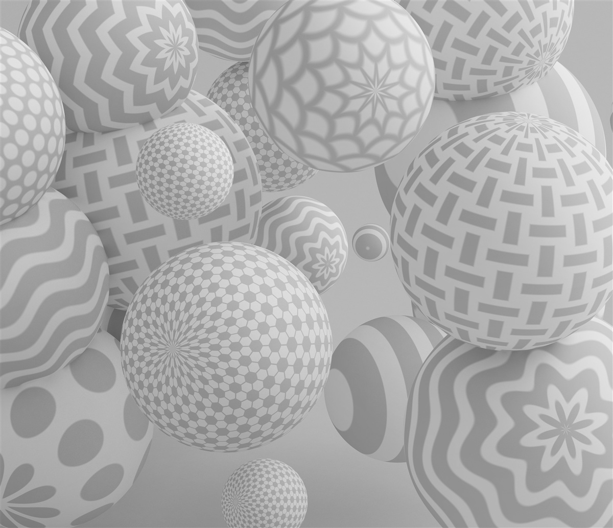 Papier peint boules grises volumétriques