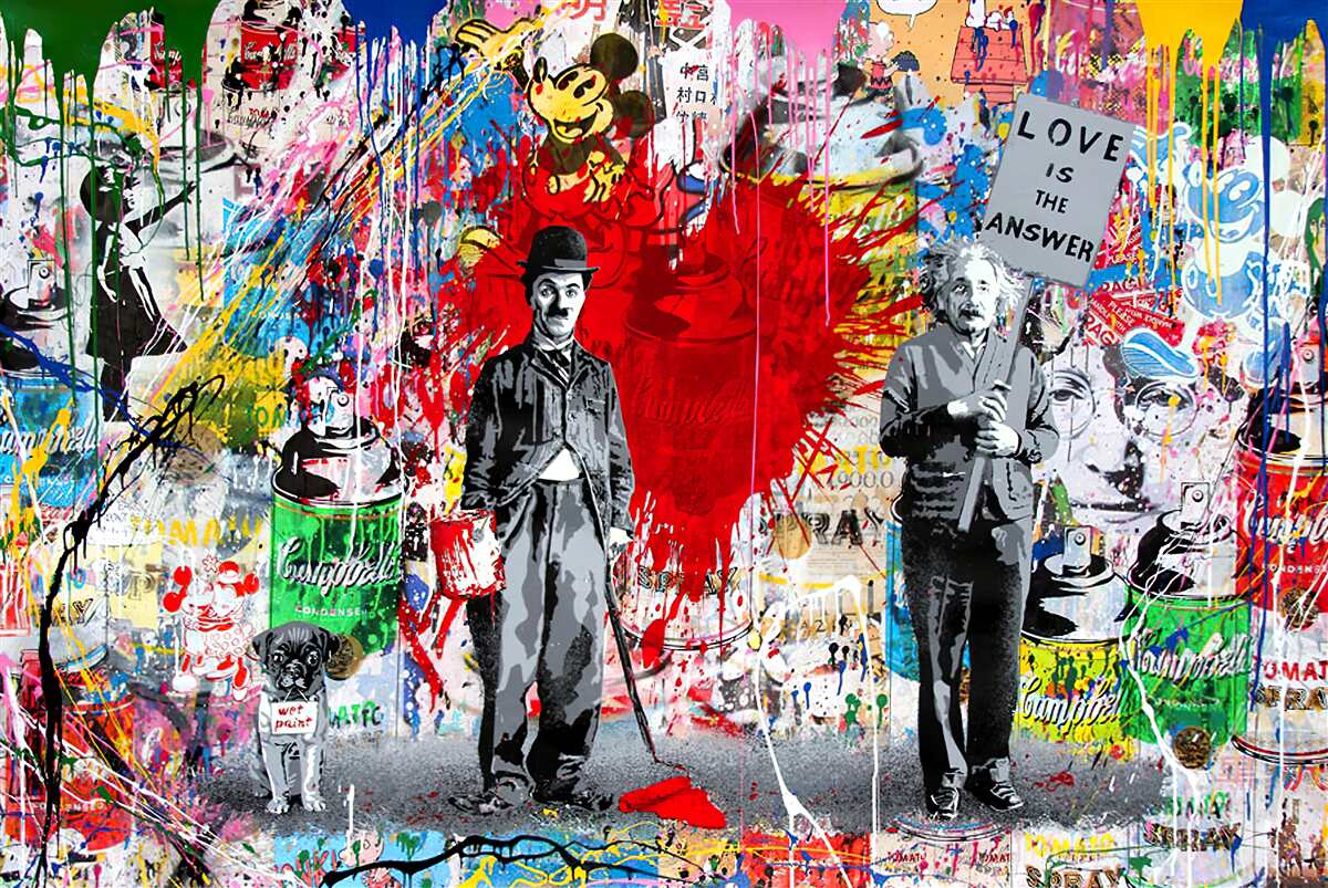 Papier peint charlie chaplin et einstein