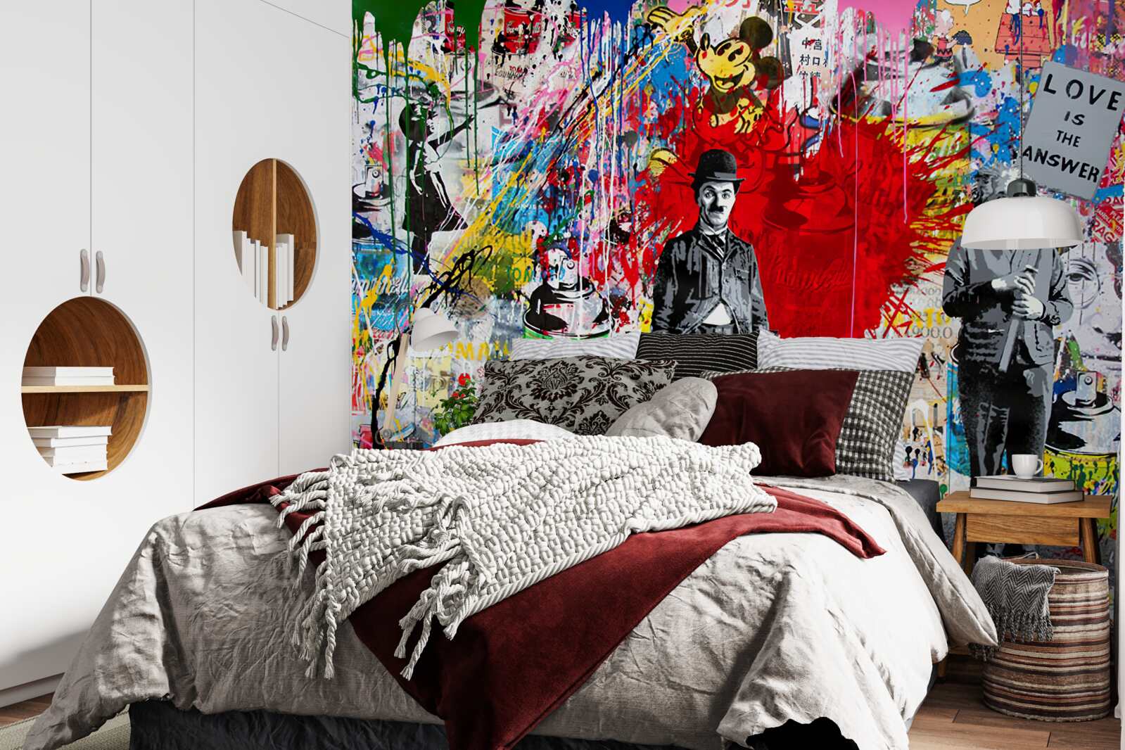 Papier peint charlie chaplin et einstein