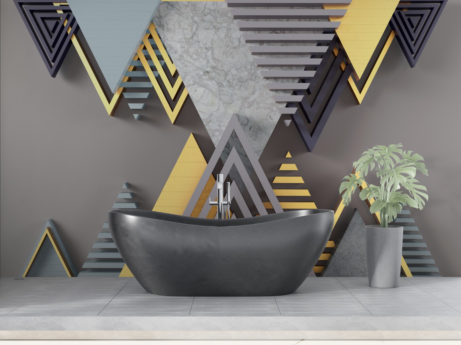 Papier peint différents triangles en forme et en couleur