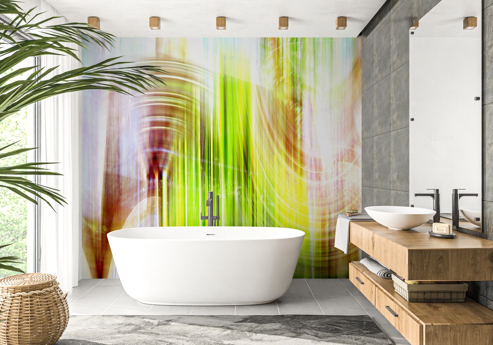 Papier peint abstraction colorée