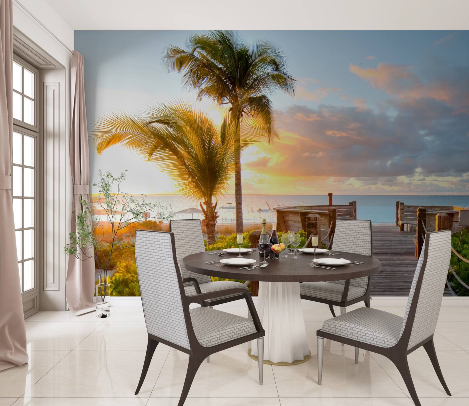 Papier peint passage menant à la mer