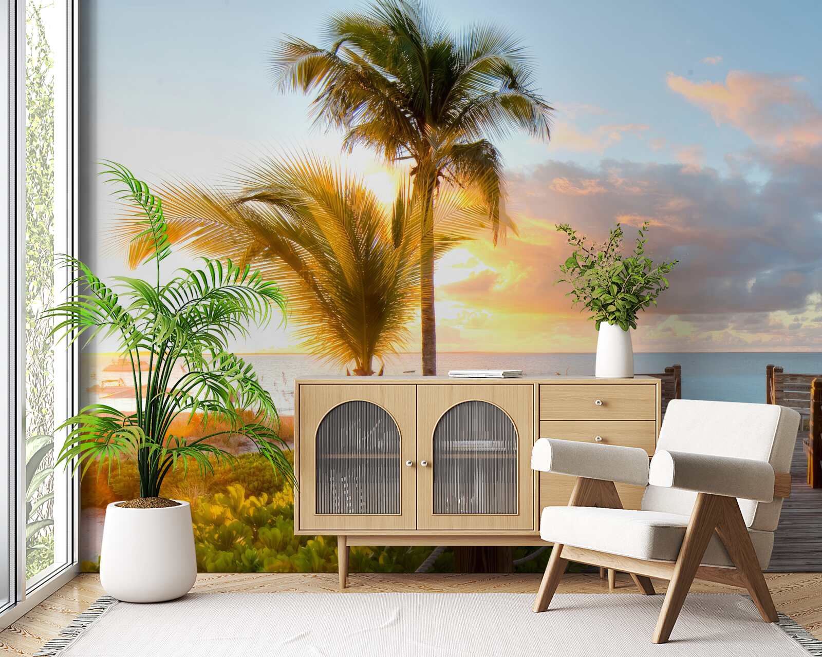 Papier peint passage menant à la mer