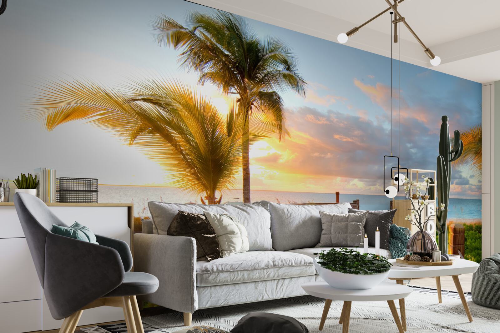 Papier peint passage menant à la mer