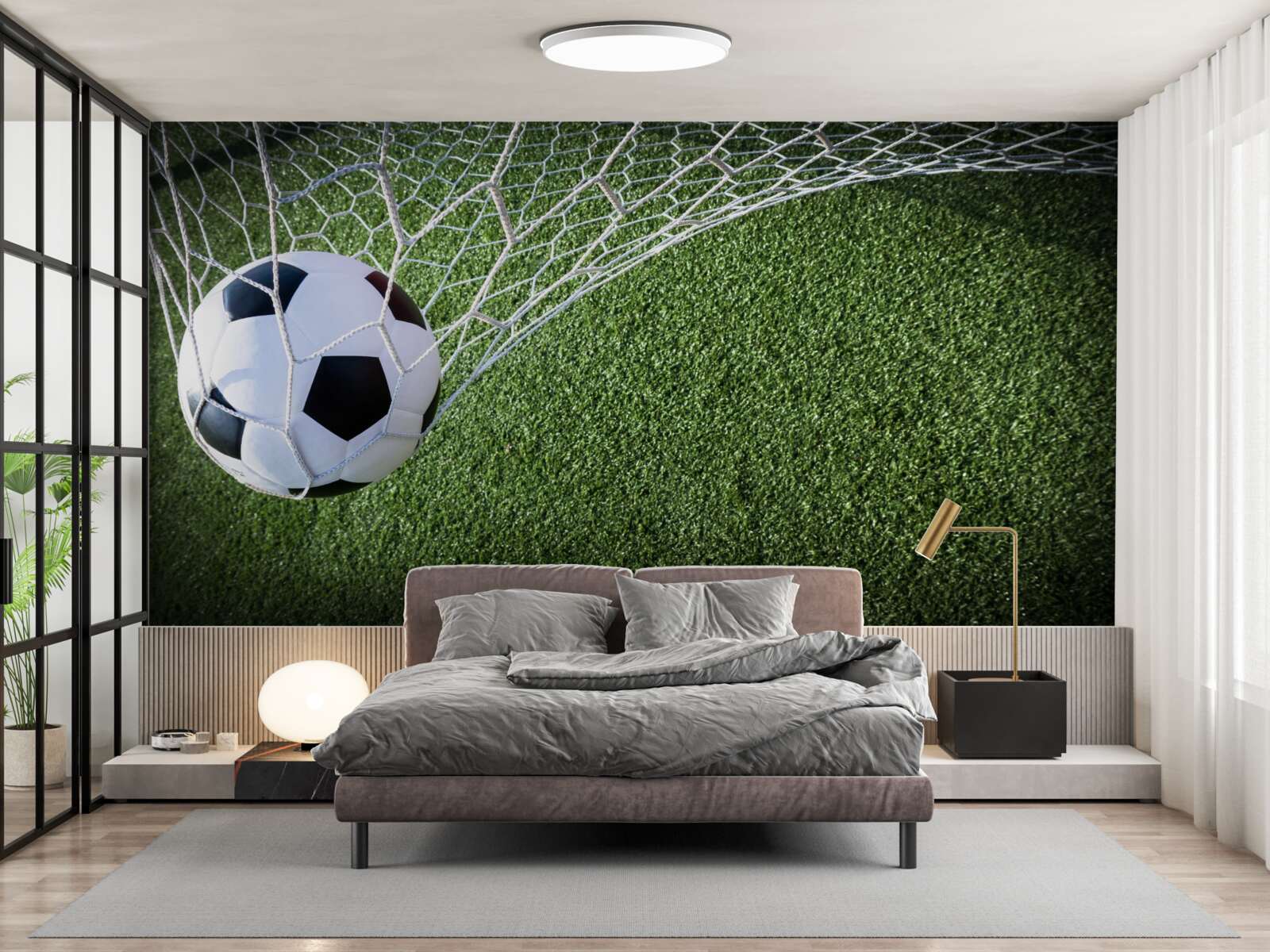 Papier peint ballon dans le but