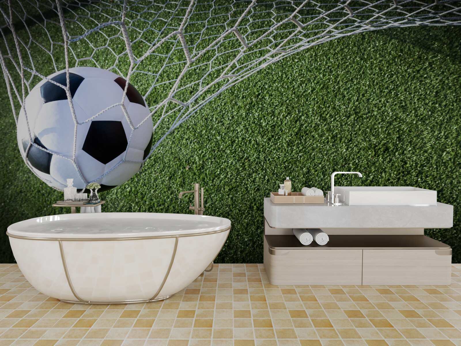 Papier peint ballon dans le but