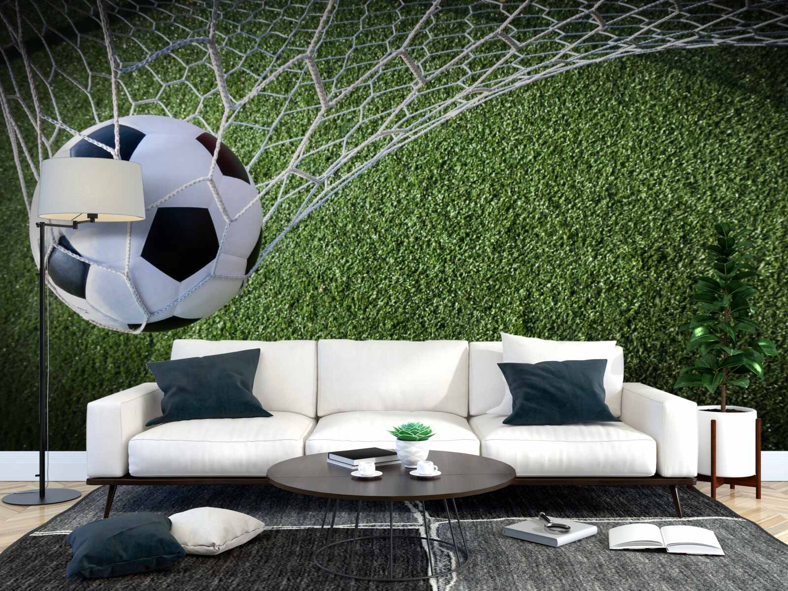 Papier peint ballon dans le but