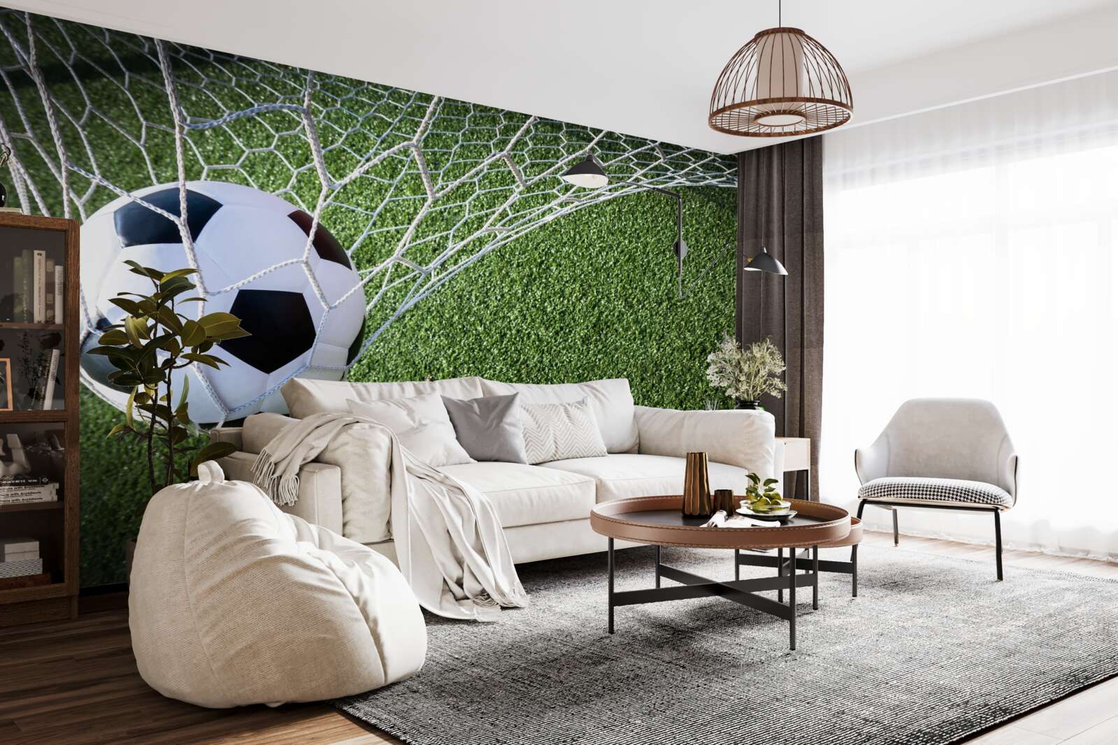 Papier peint ballon dans le but