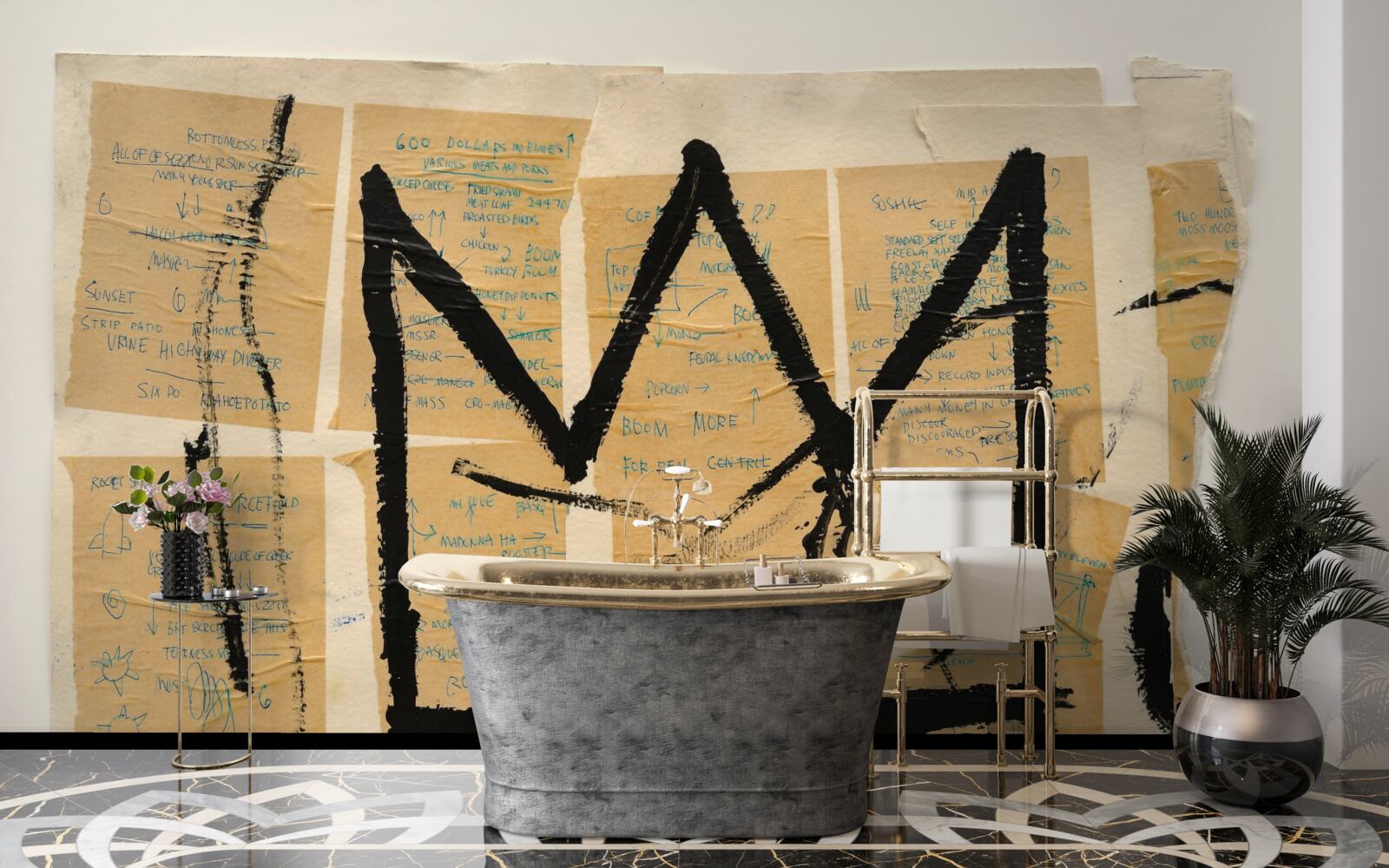 Papier peint la couronne noire représentée sur les billets de banque