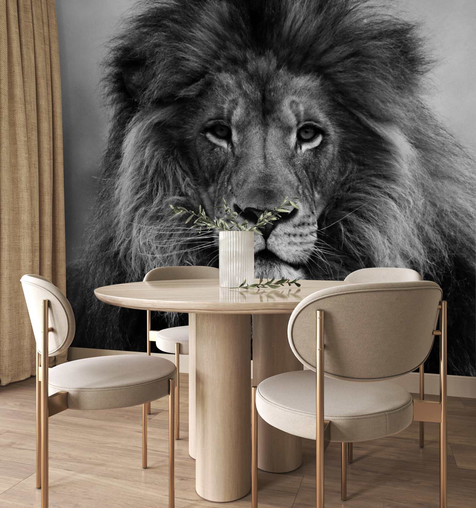Papier peint image d'un lion adulte
