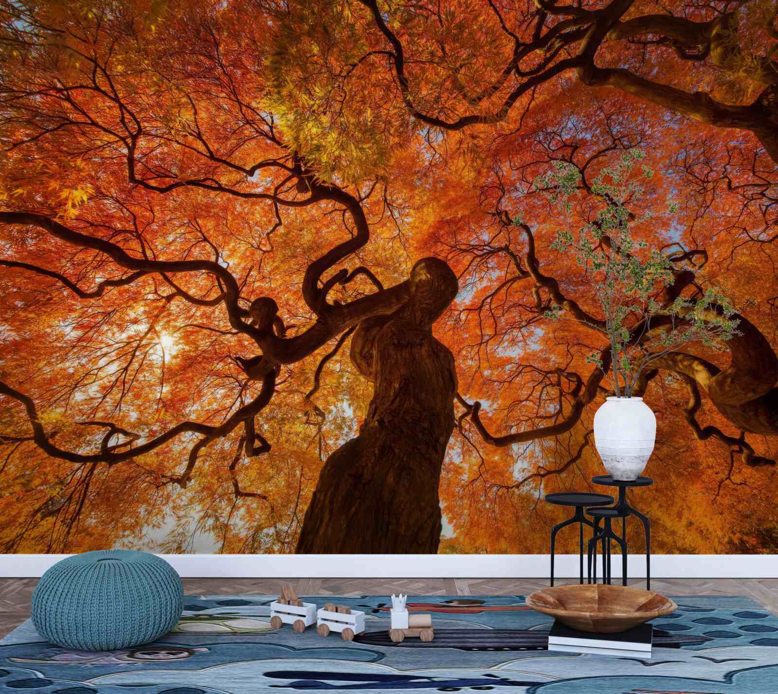 Papier peint Vue du bas de l'arbre en automne