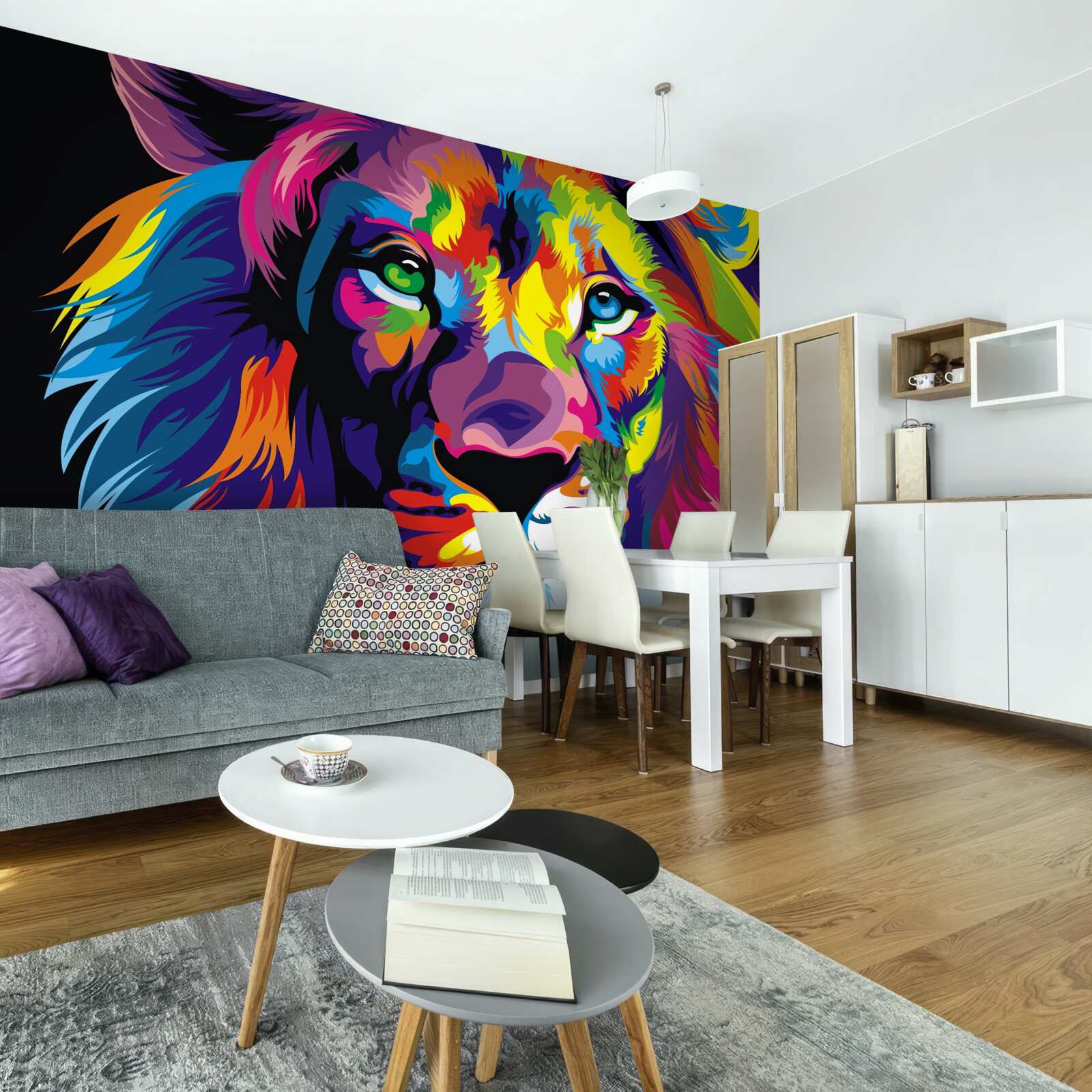 Papier peint image pop-art d'un lion