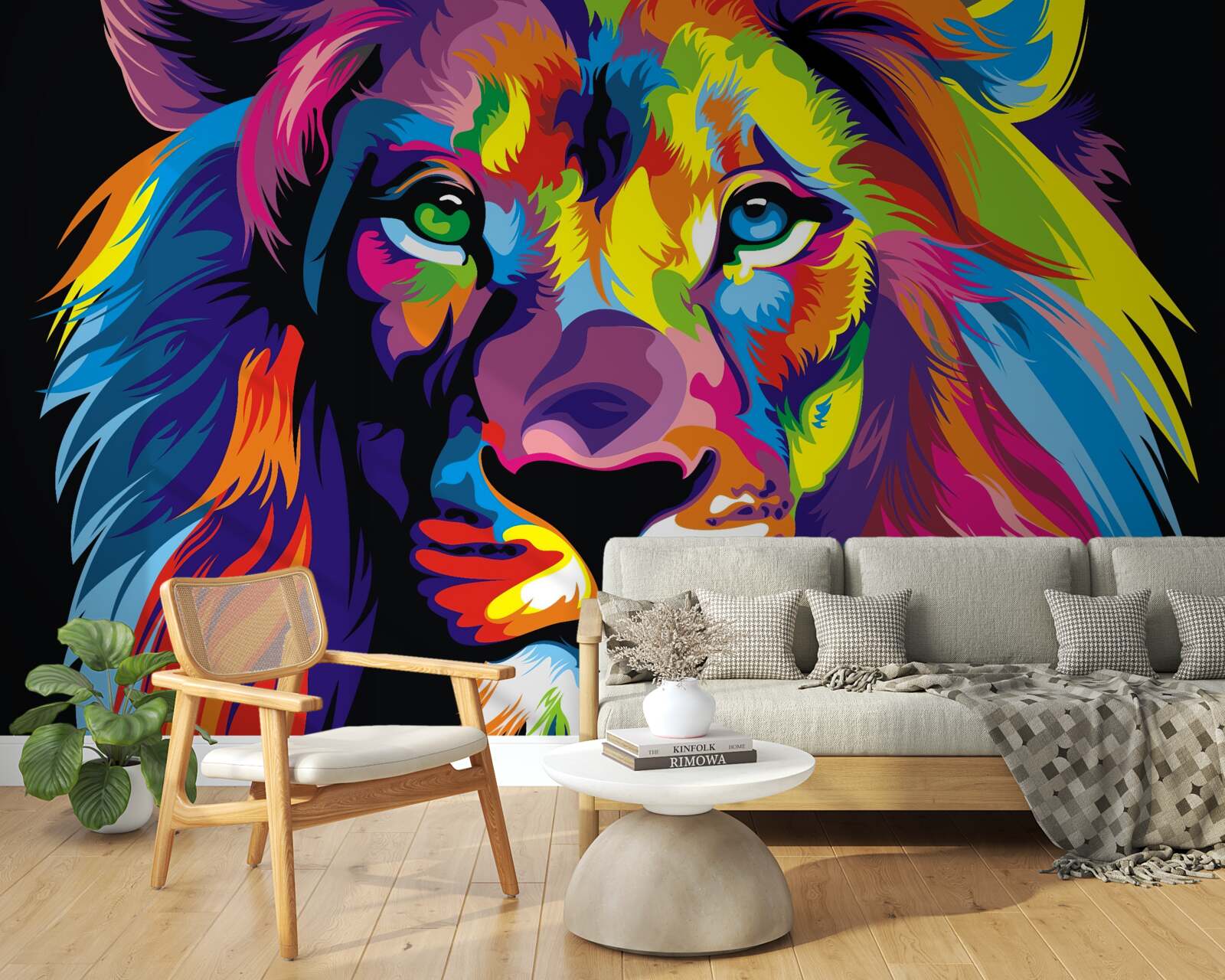 Papier peint image pop-art d'un lion