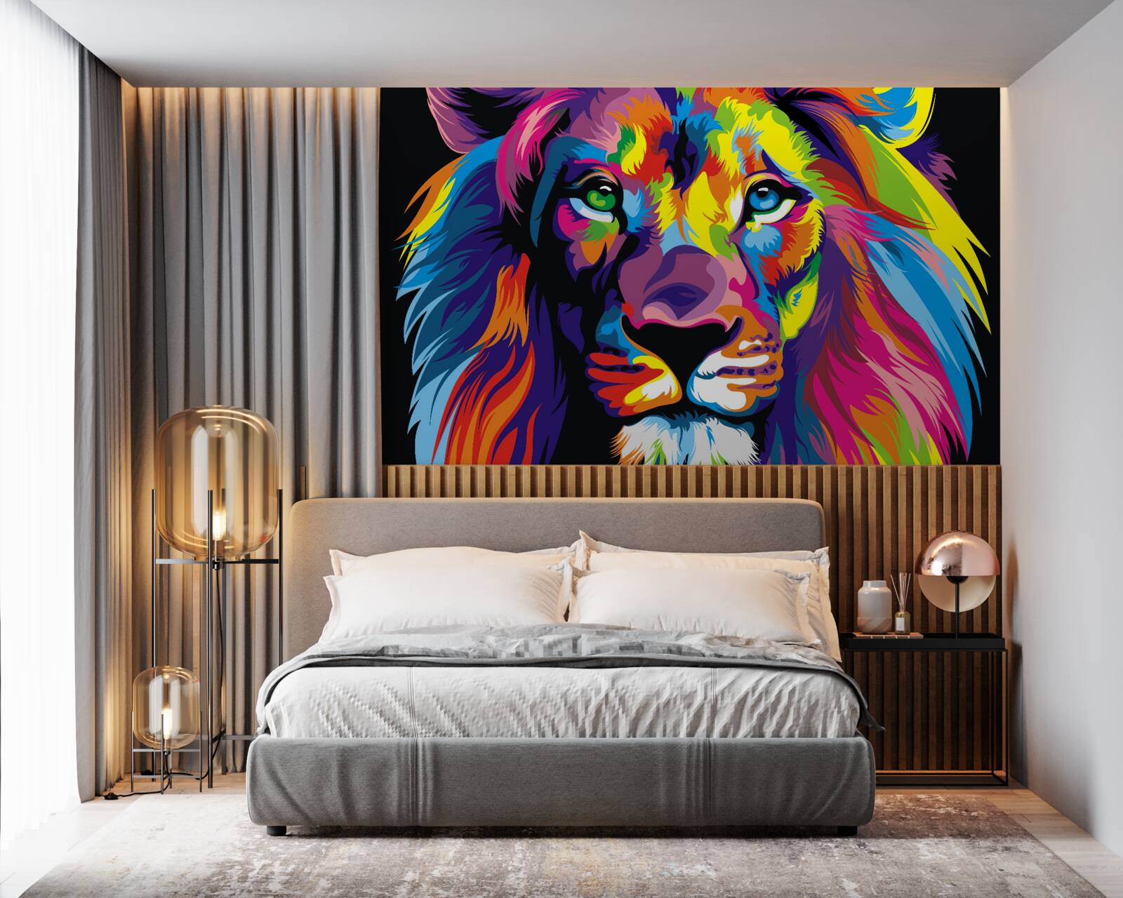 Papier peint image pop-art d'un lion
