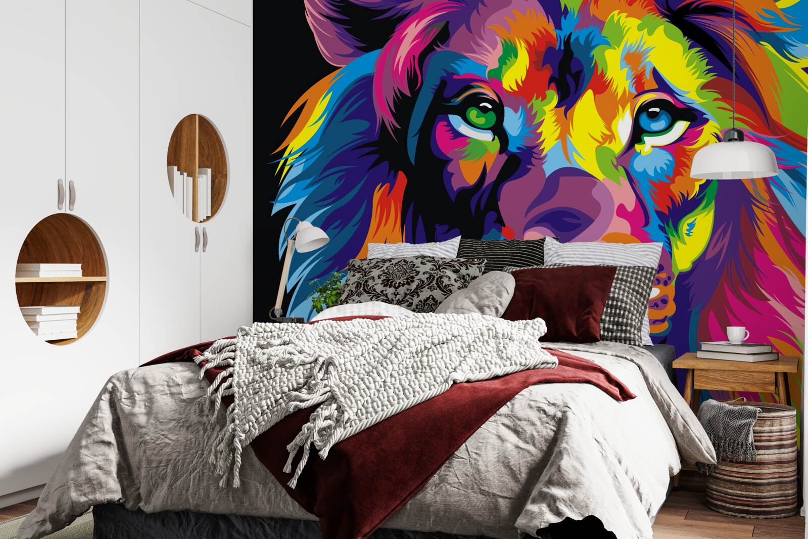 Papier peint image pop-art d'un lion