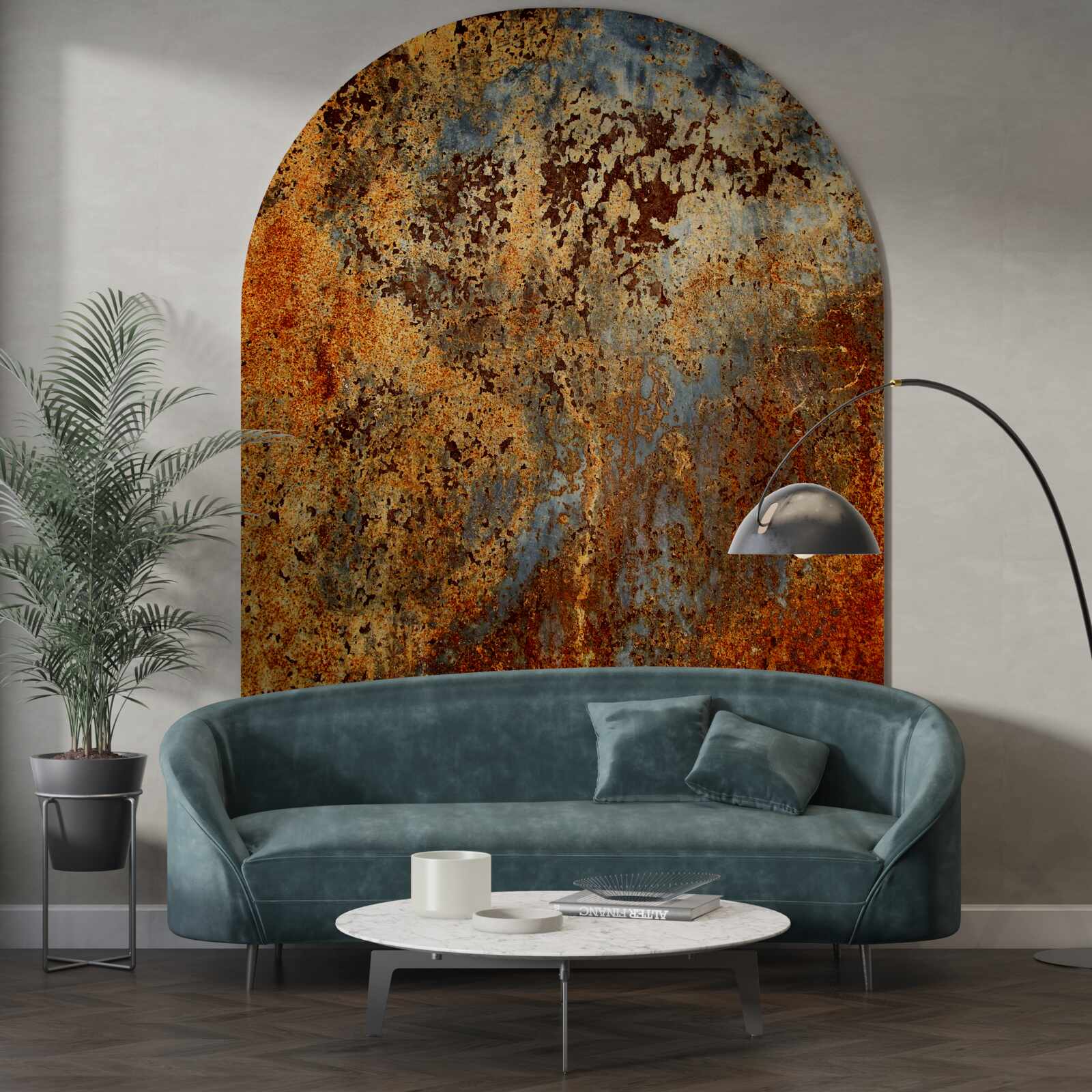 Papier peint une teinte dorée, comme si elle flottait dans l'eau