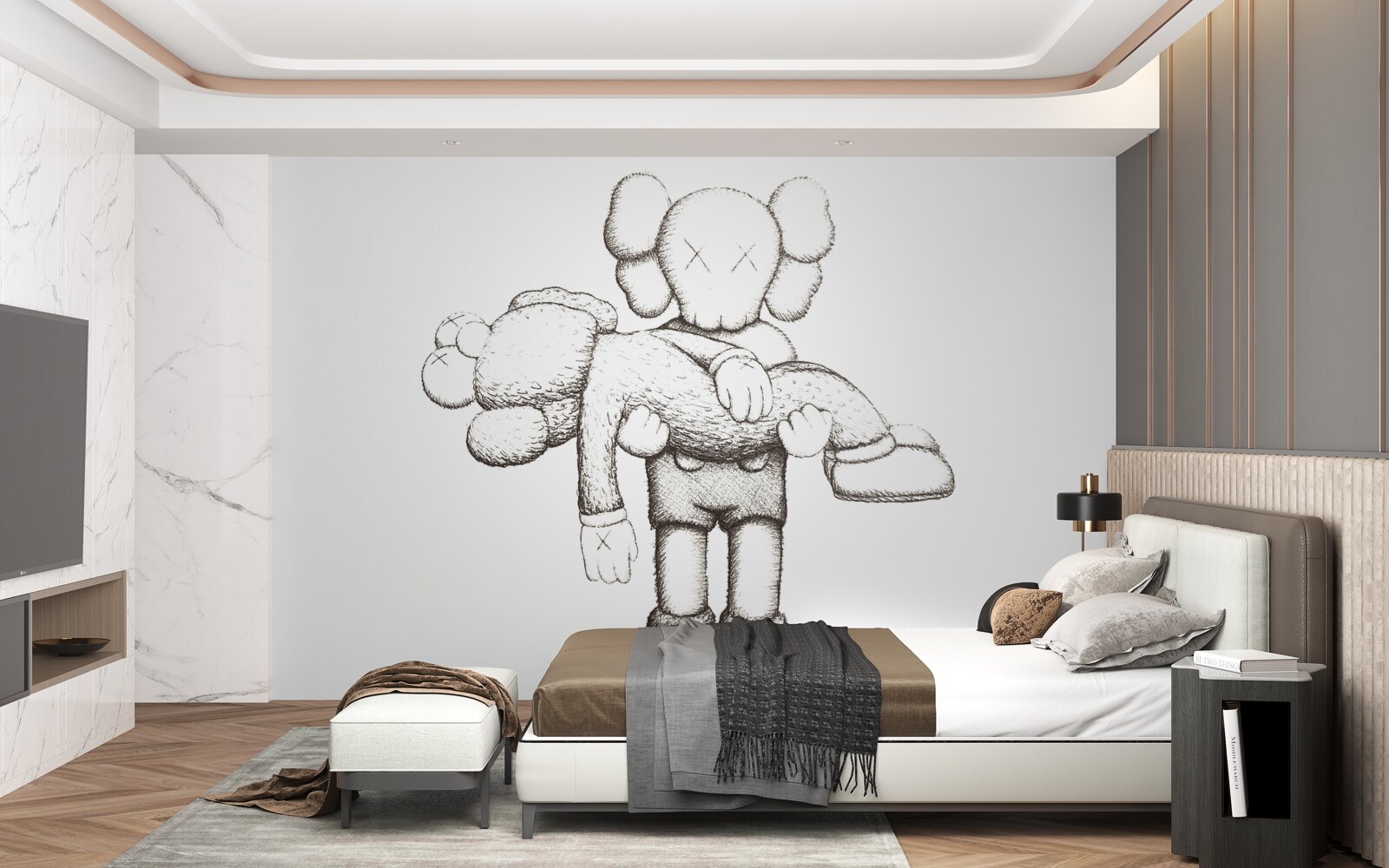 Papier peint créatures insolites se faisant passer pour des humains