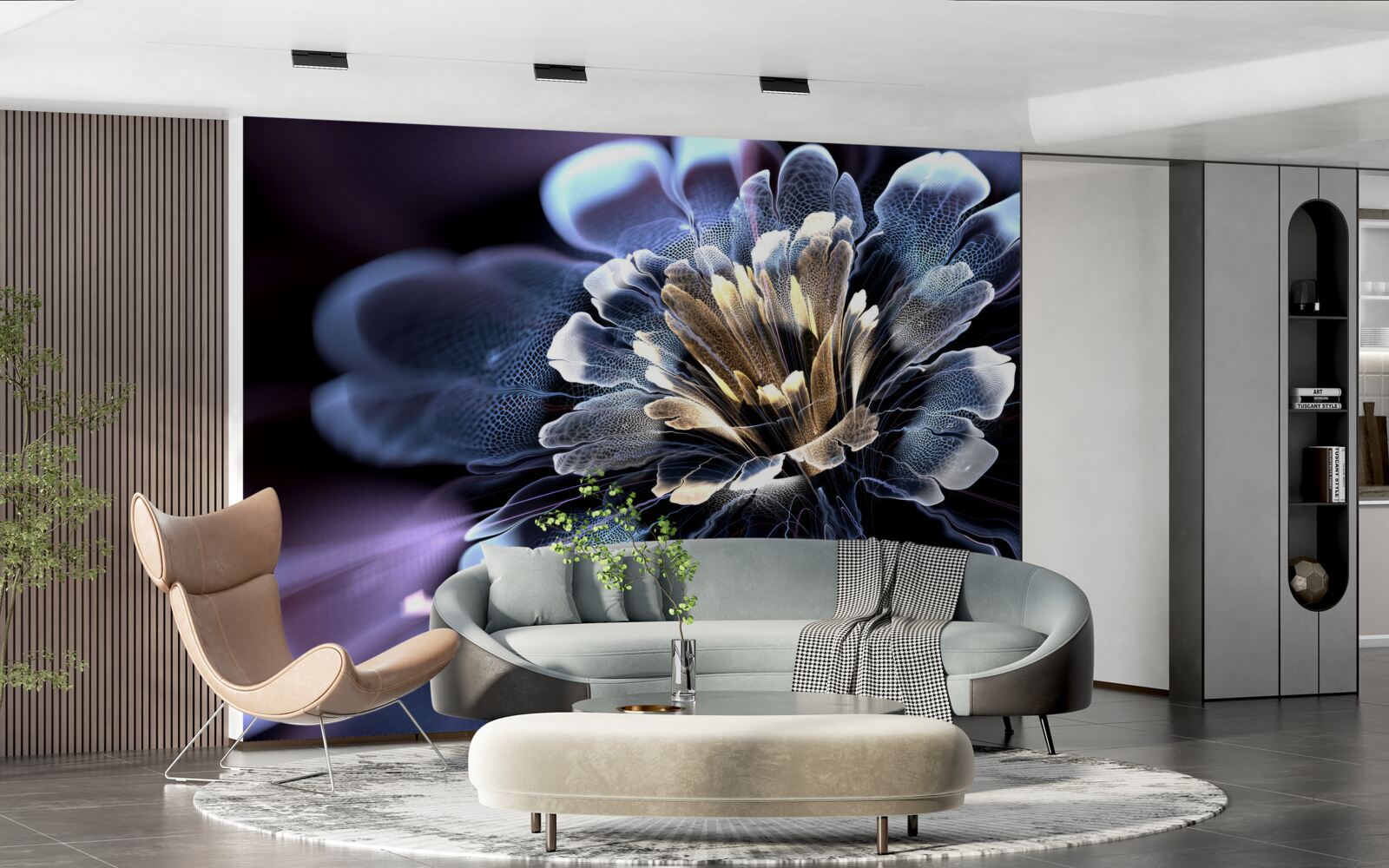 Papier peint grande fleur exotique