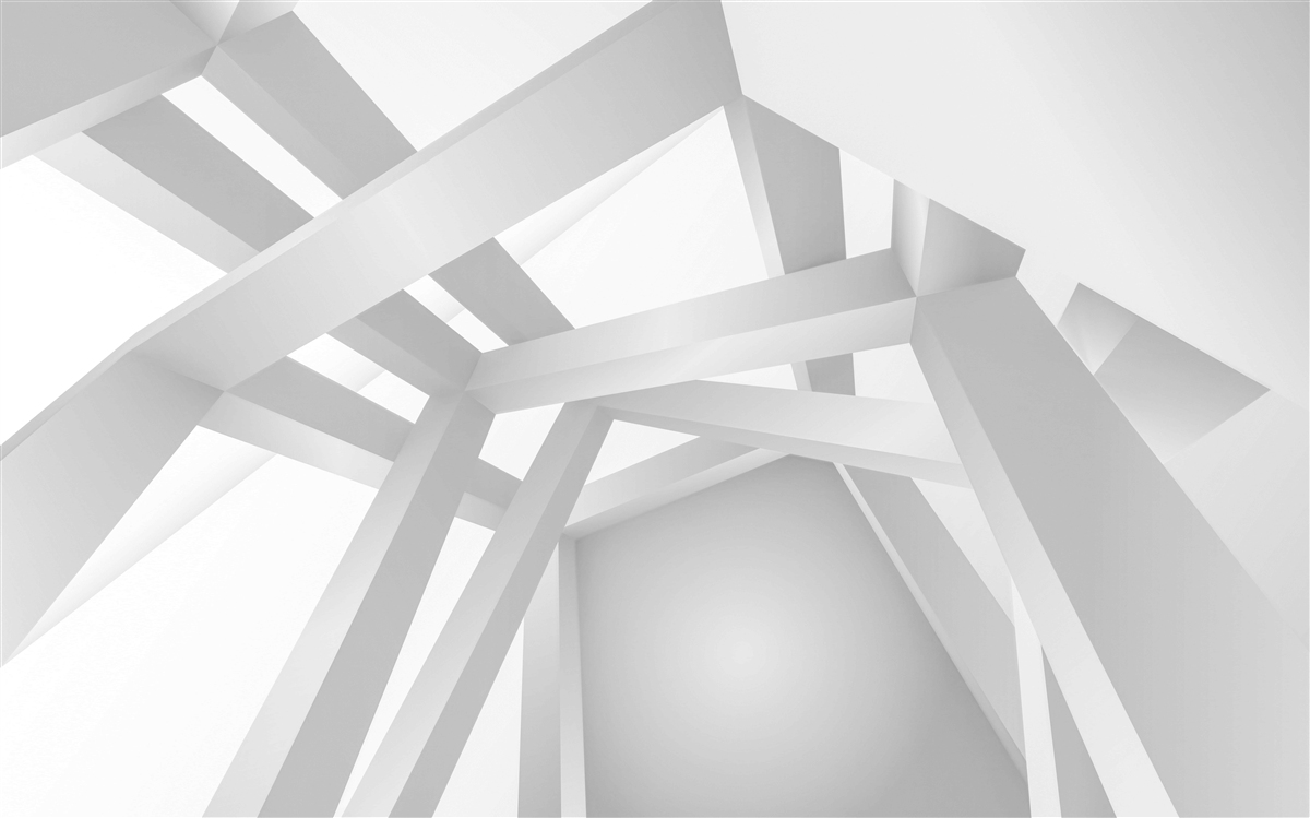 Papier peint composition abstraite volumétrique en gris