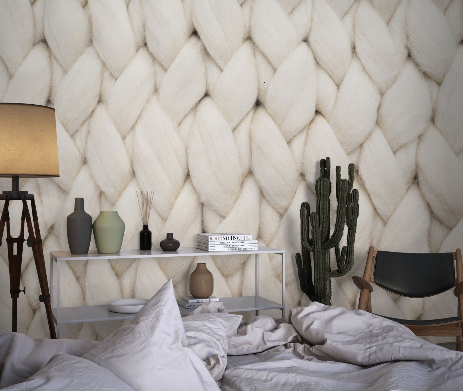 Papier peint tissage avec du fil