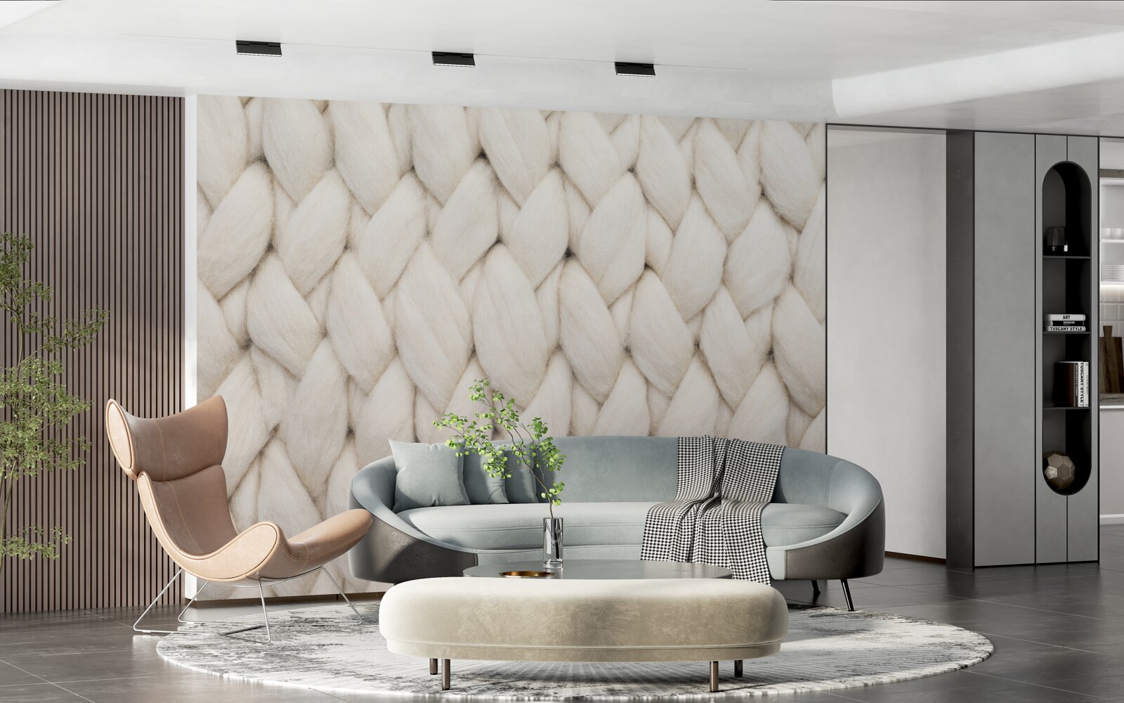 Papier peint tissage avec du fil