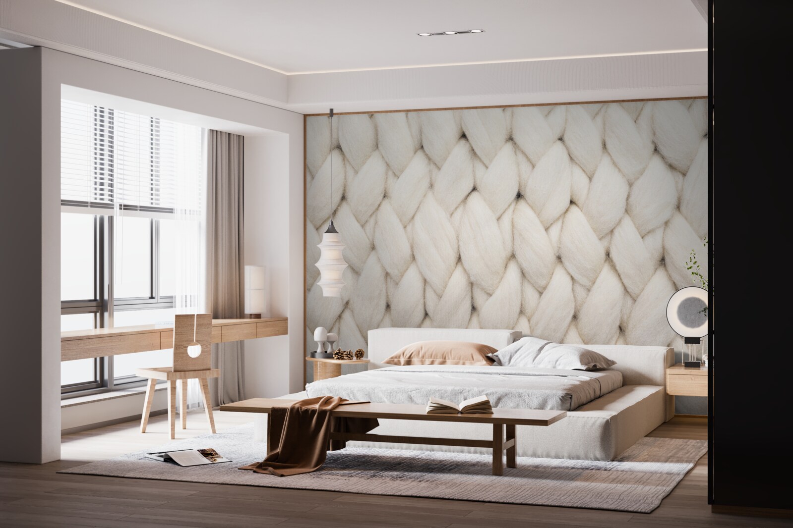 Papier peint tissage avec du fil