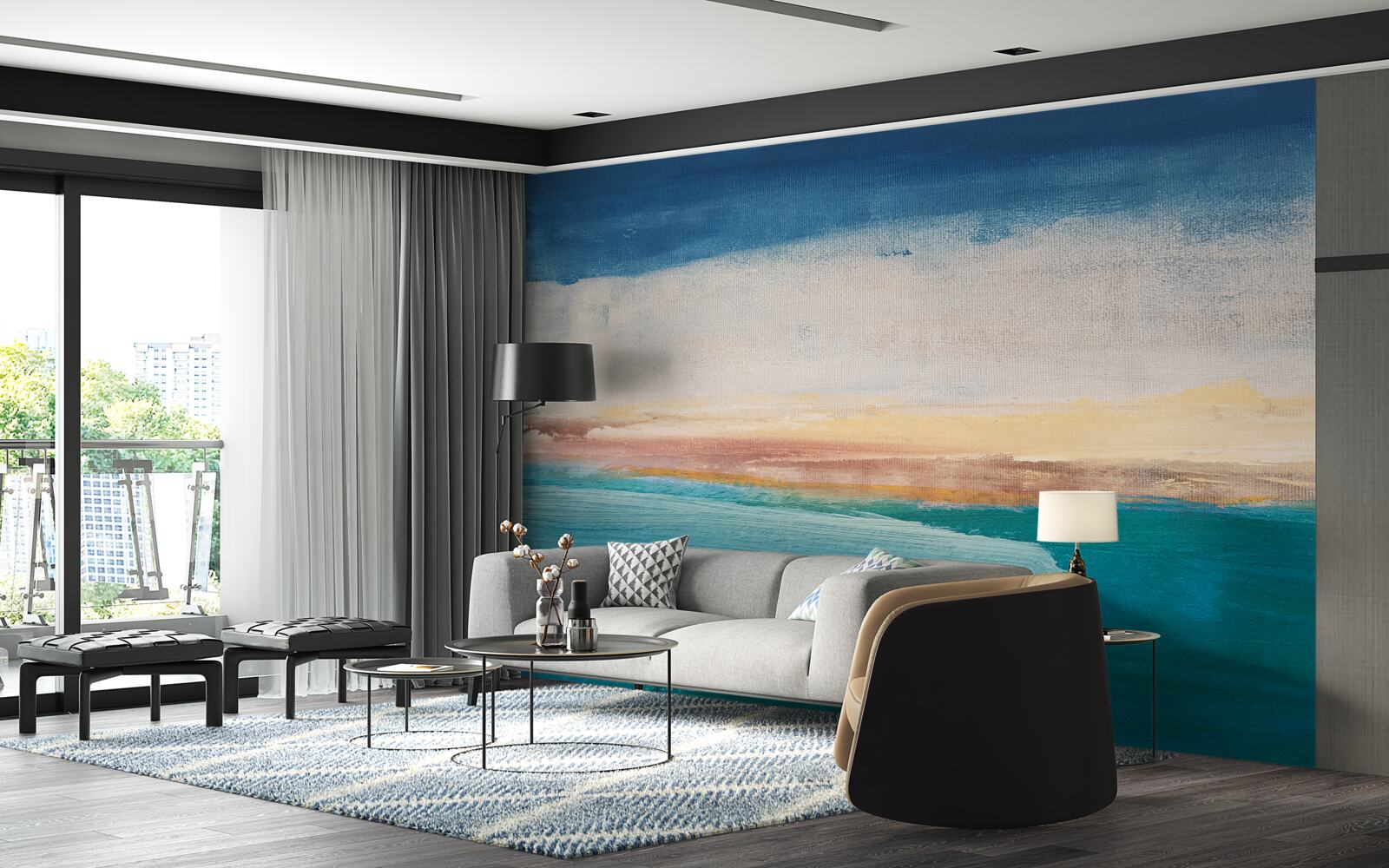 Papier peint traits de peinture de différentes couleurs