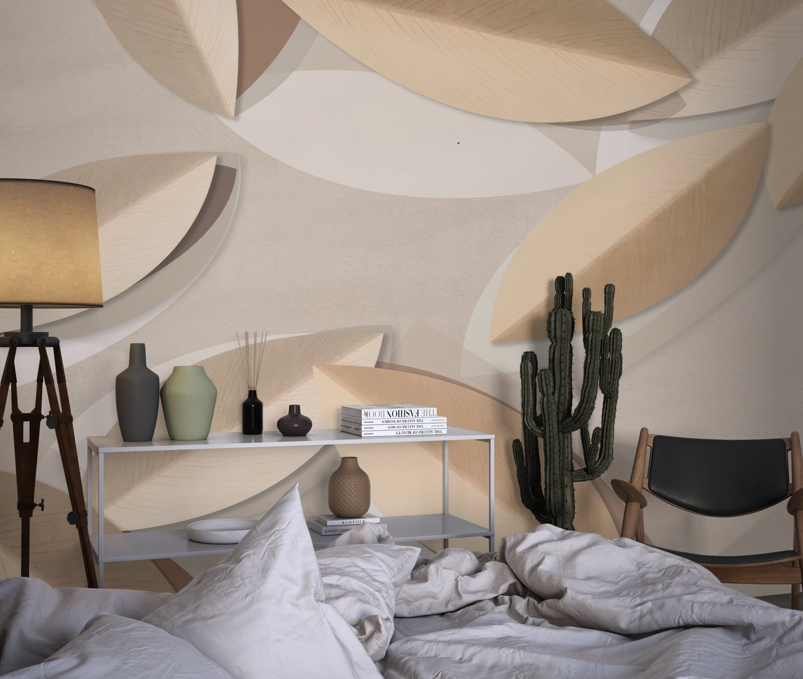 Papier peint les feuilles sont grandes et brunes