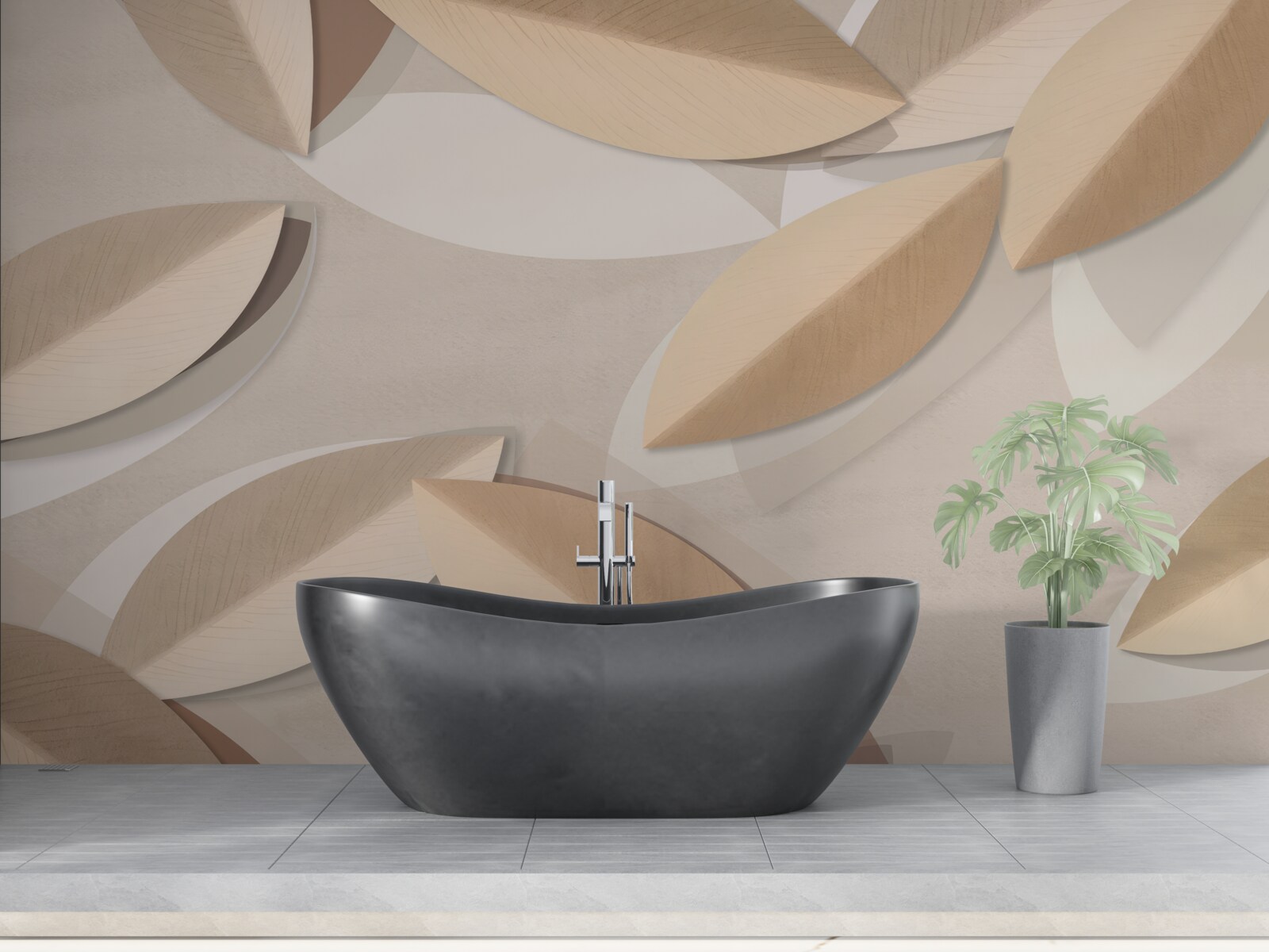 Papier peint les feuilles sont grandes et brunes