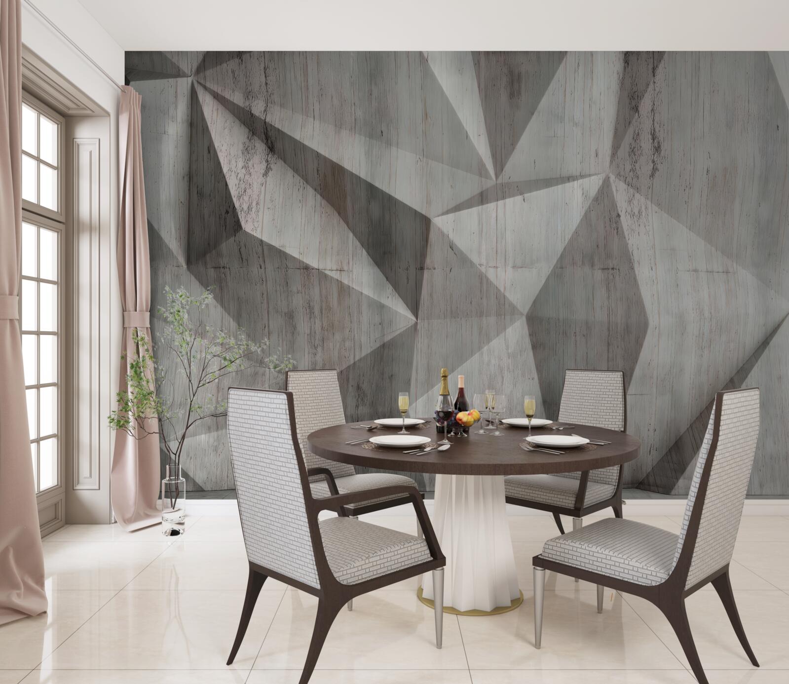 Papier peint surface avec des formes géométriques convexes