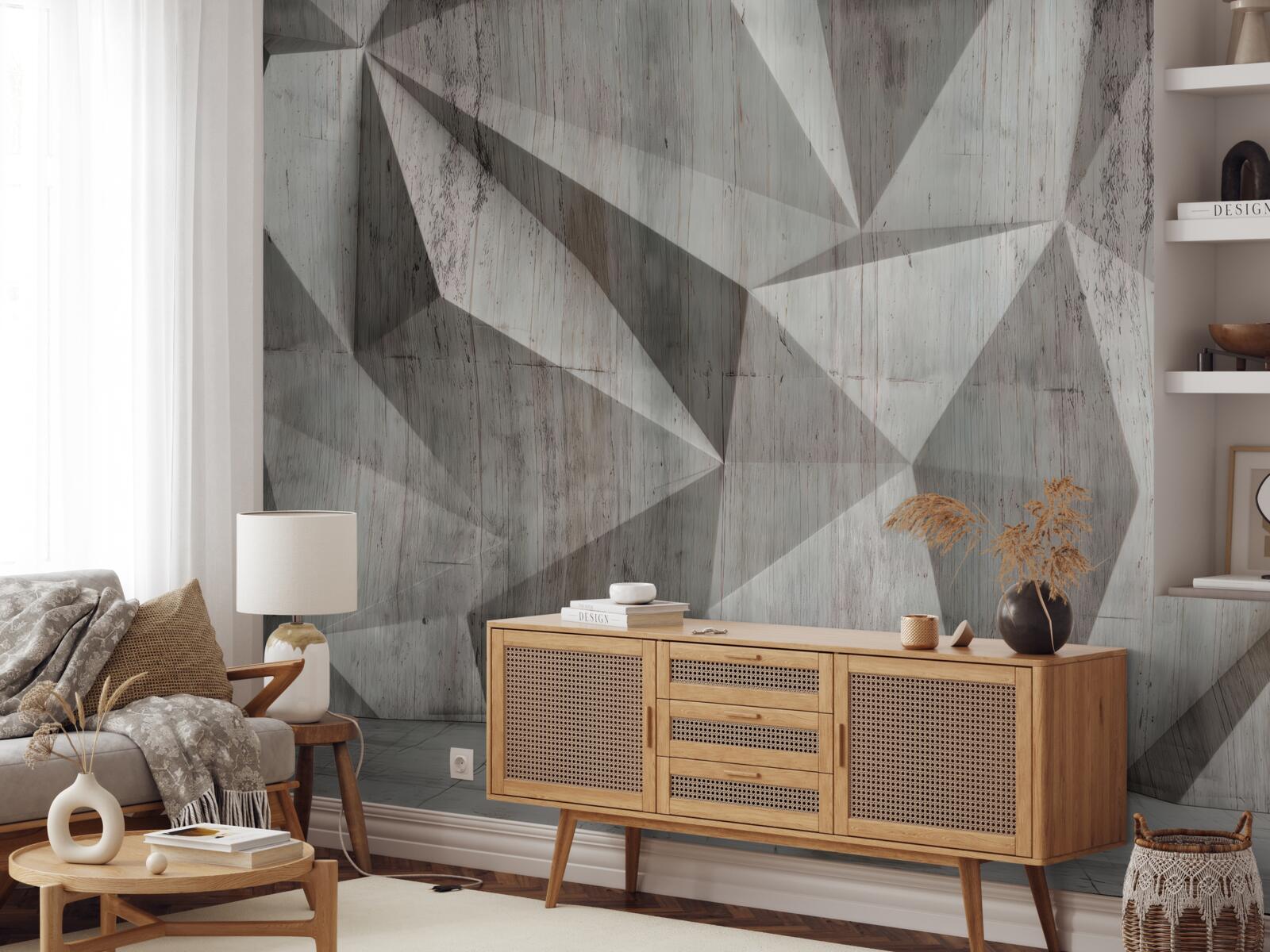 Papier peint surface avec des formes géométriques convexes