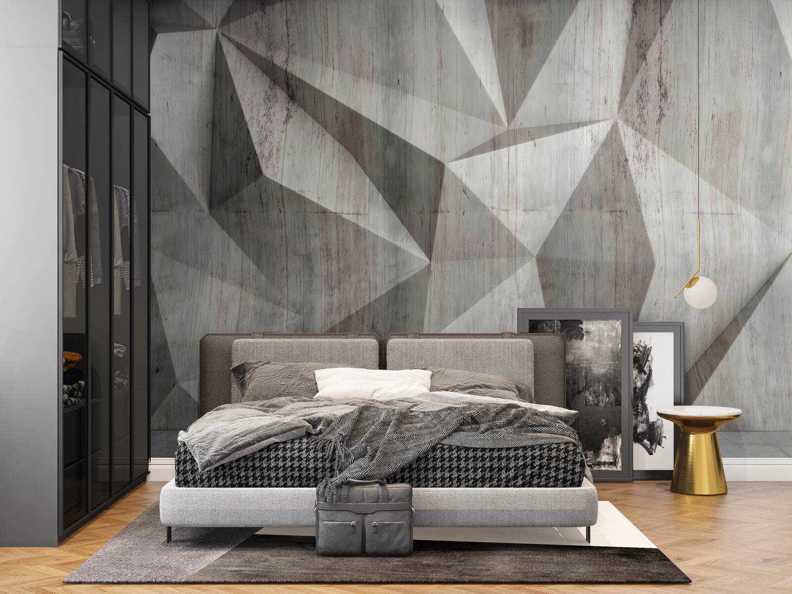 Papier peint surface avec des formes géométriques convexes