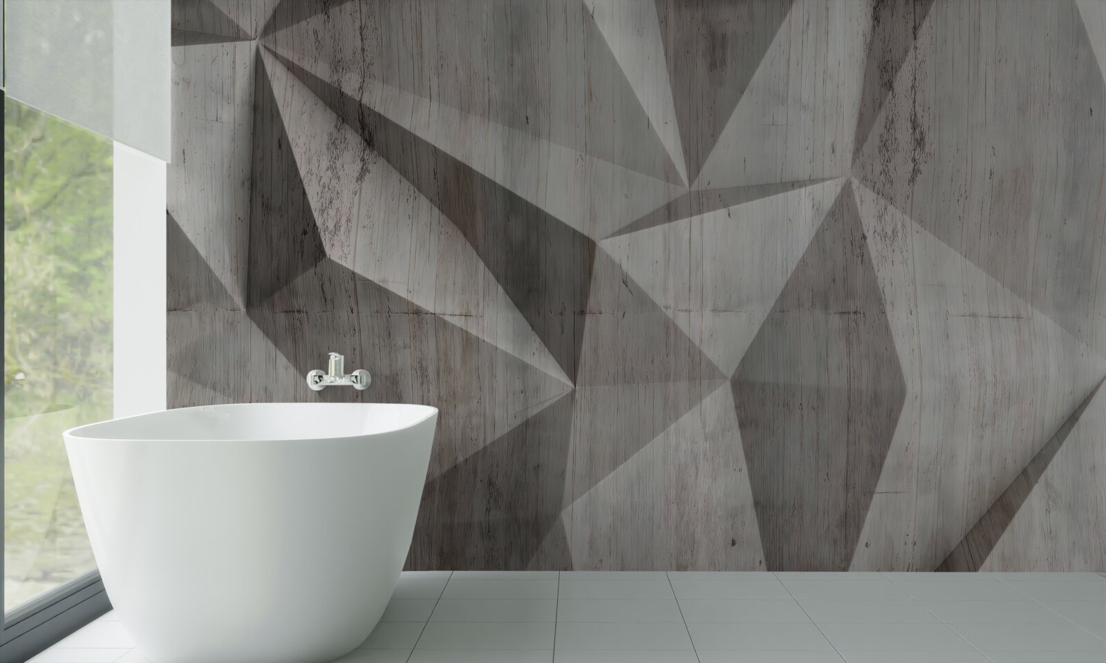 Papier peint surface avec des formes géométriques convexes