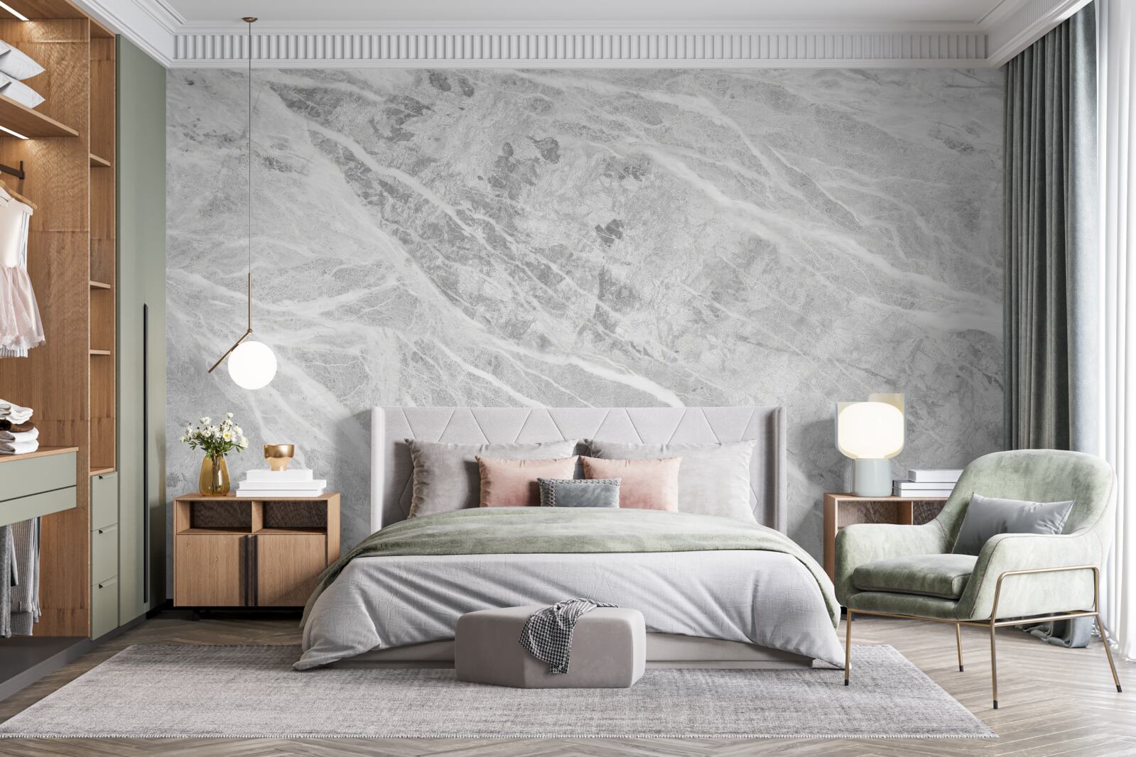 Papier peint fond de marbre gris