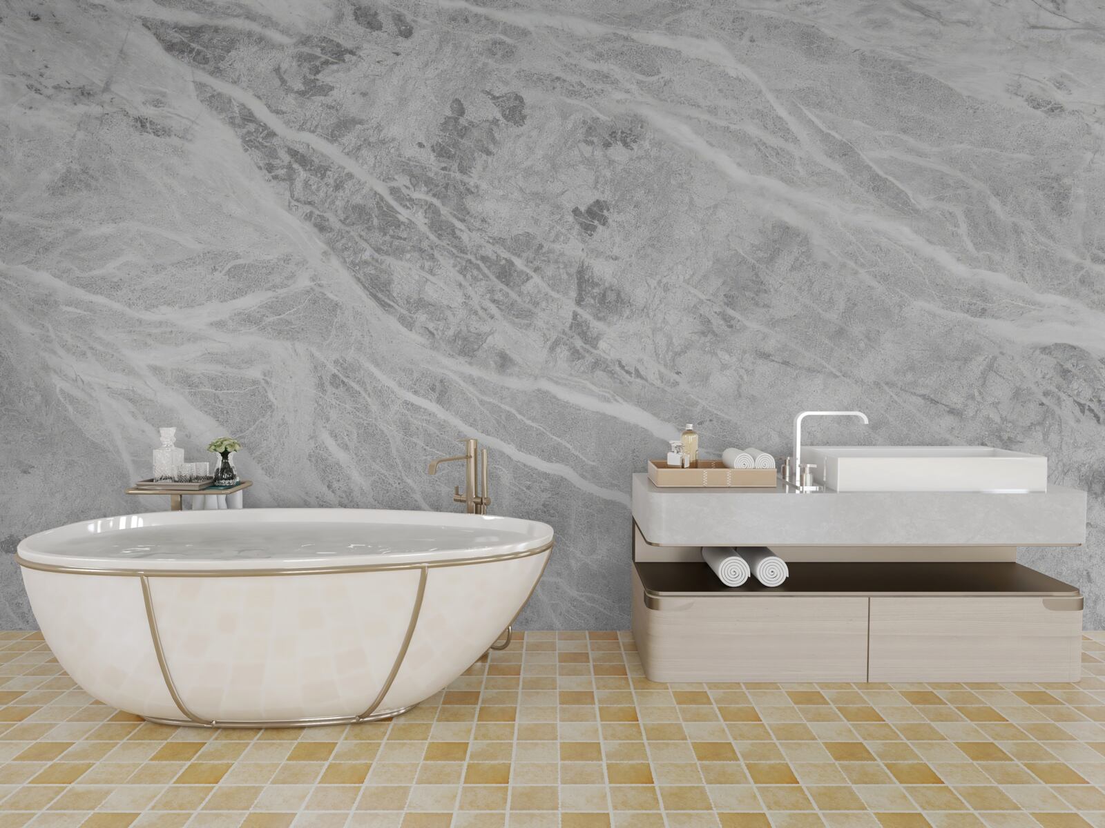 Papier peint fond de marbre gris