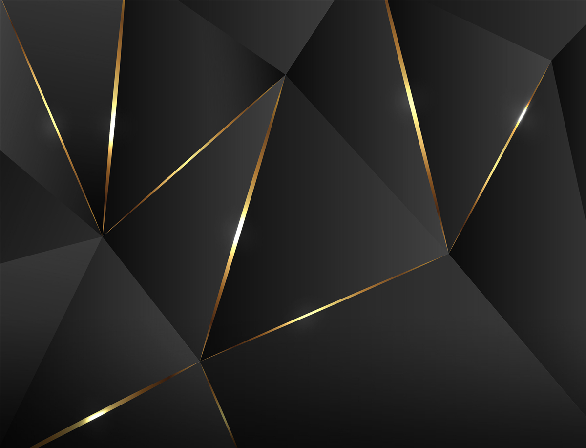 Papier peint figures tridimensionnelles dans les tons noir et or