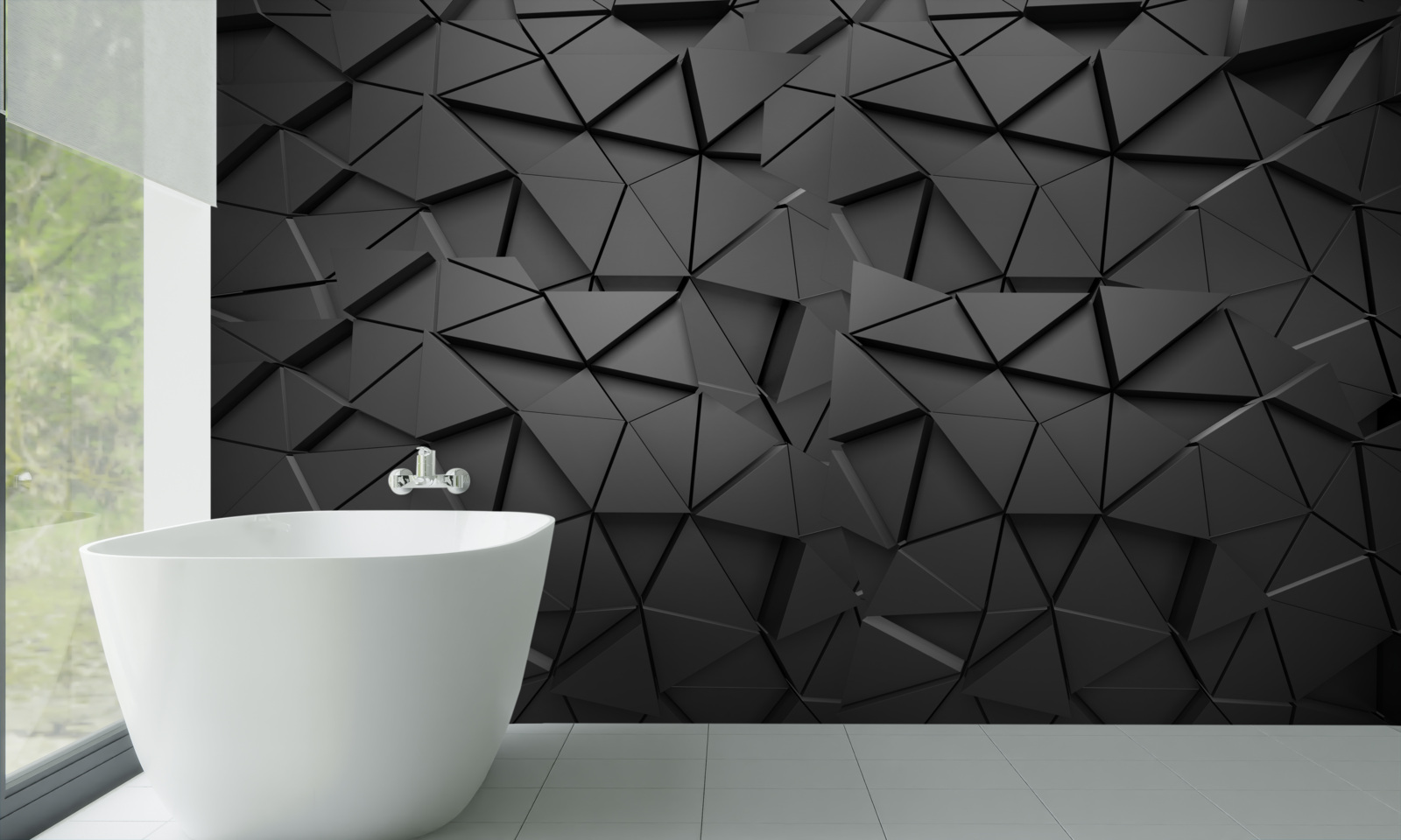 Papier peint figures grises avec volume