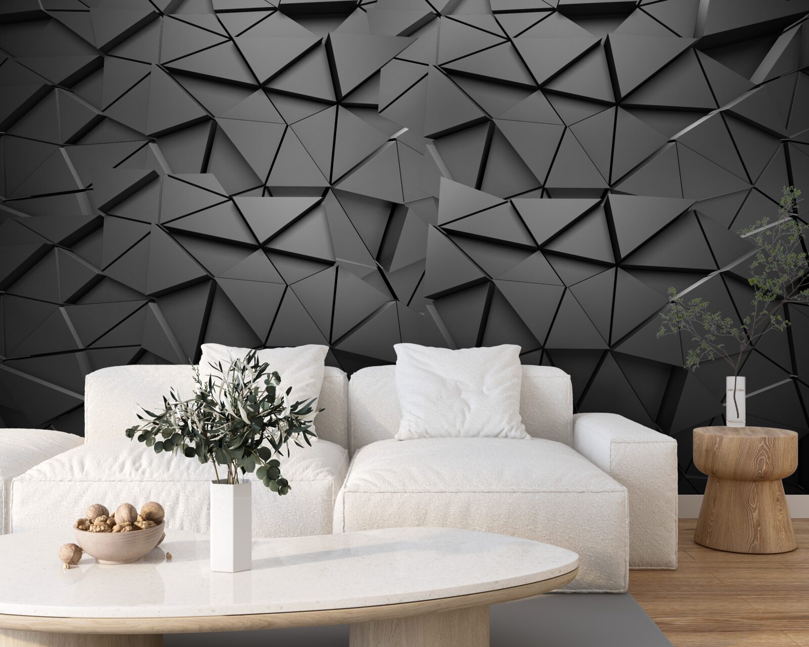 Papier peint figures grises avec volume