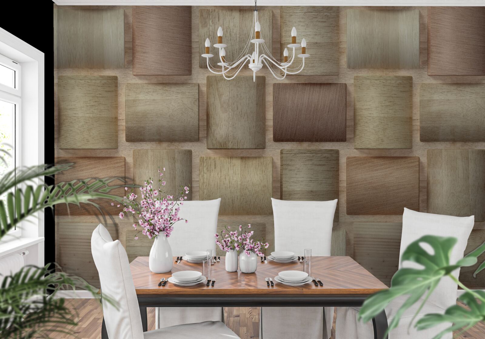 Papier peint rectangles de volume de différentes couleurs