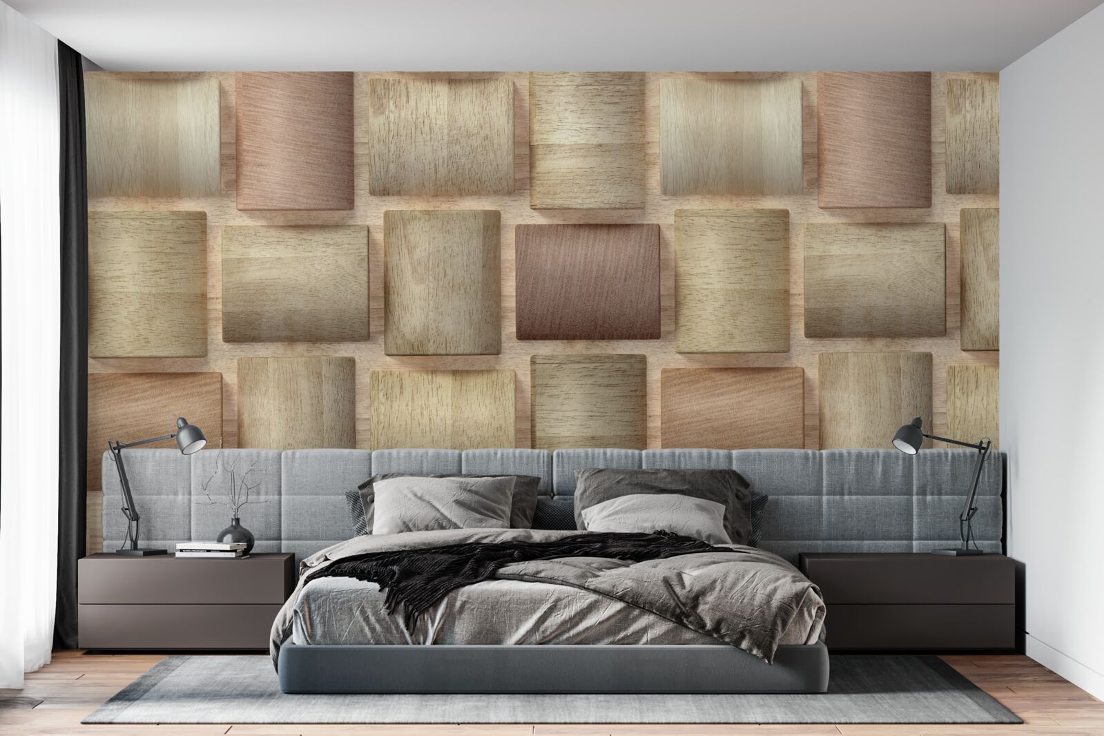 Papier peint rectangles de volume de différentes couleurs