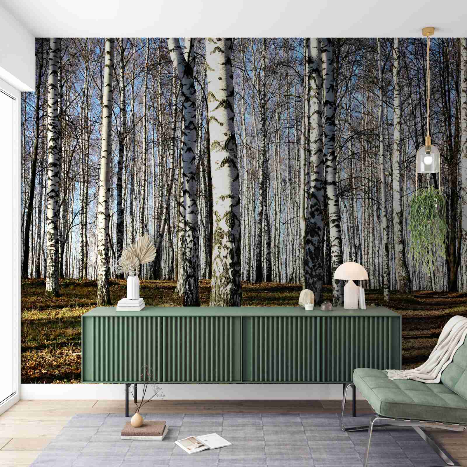 Papier peint les feuilles sont tombées des arbres